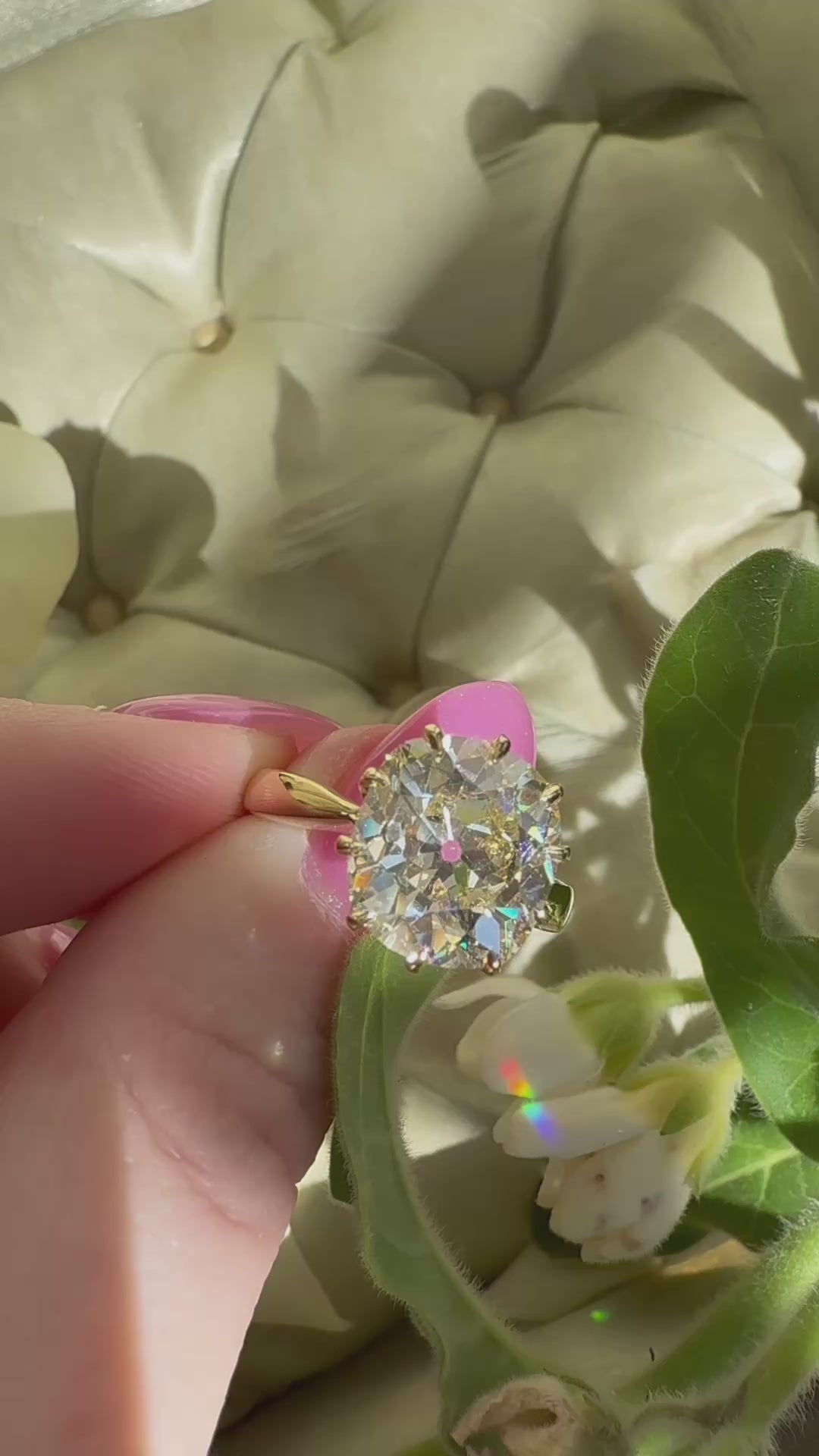 Solitaire Old Mine cut diamond Rings