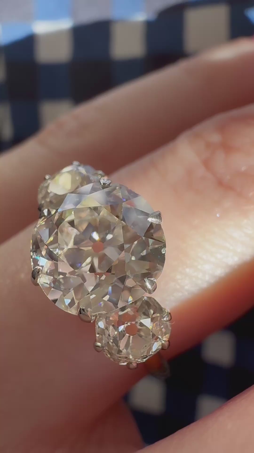 Solitaire Old Mine cut diamond Rings