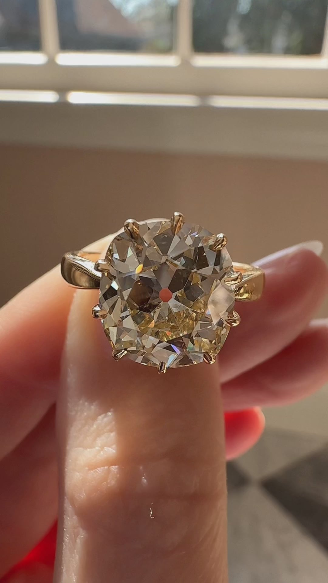  videos and images of vintage Rings-Solitaire Old Mine cut diamond Rings