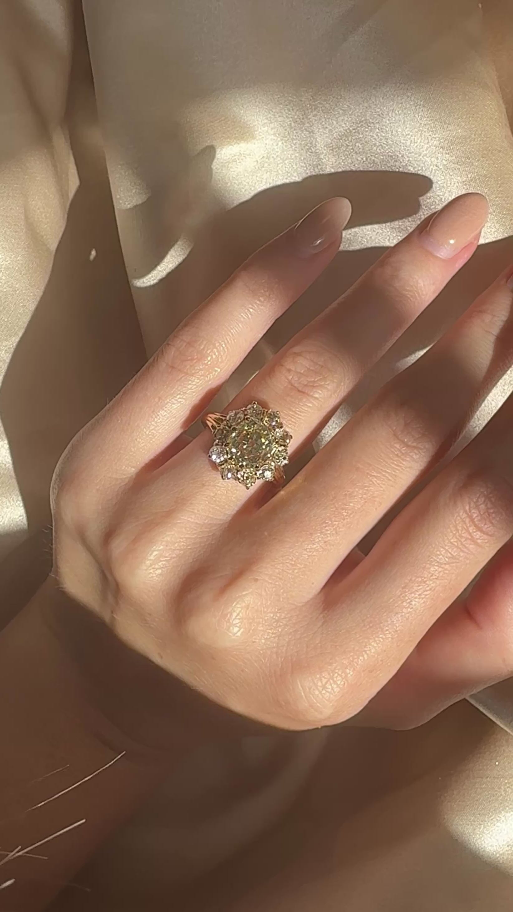 Halo Old Mine cut diamond Rings