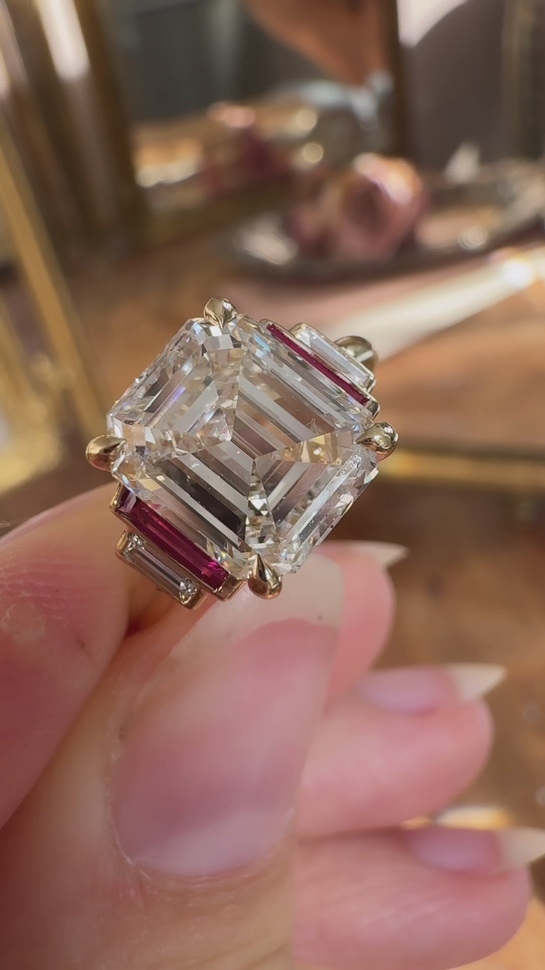 Step  cut diamond Rings