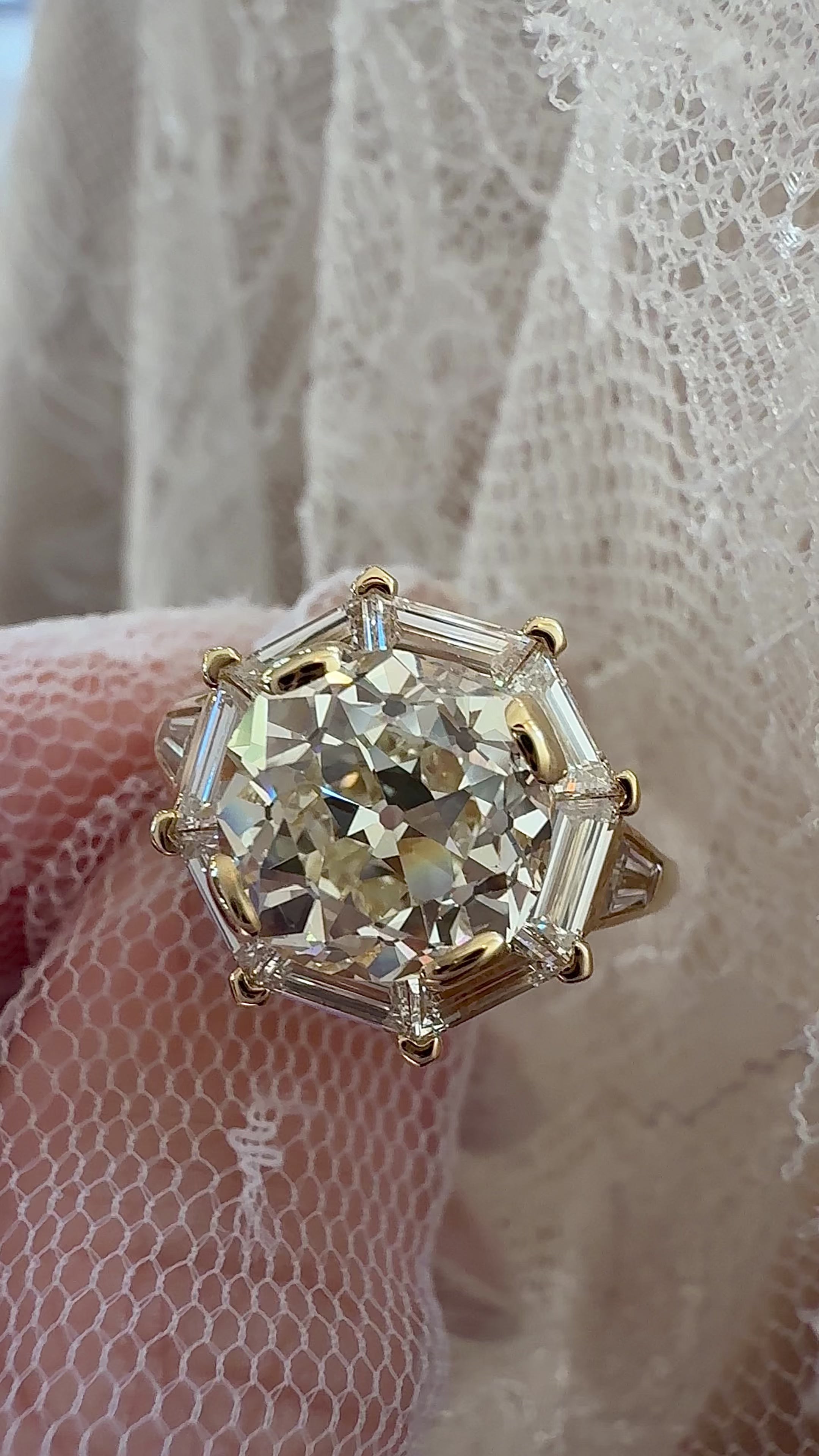 j-k-l color, vs clarity diamond in yellow gold setting