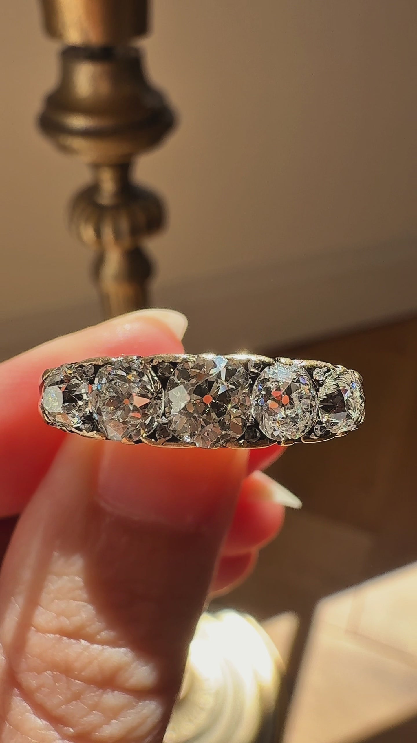 Old Mine cut diamond Wedding Bands
