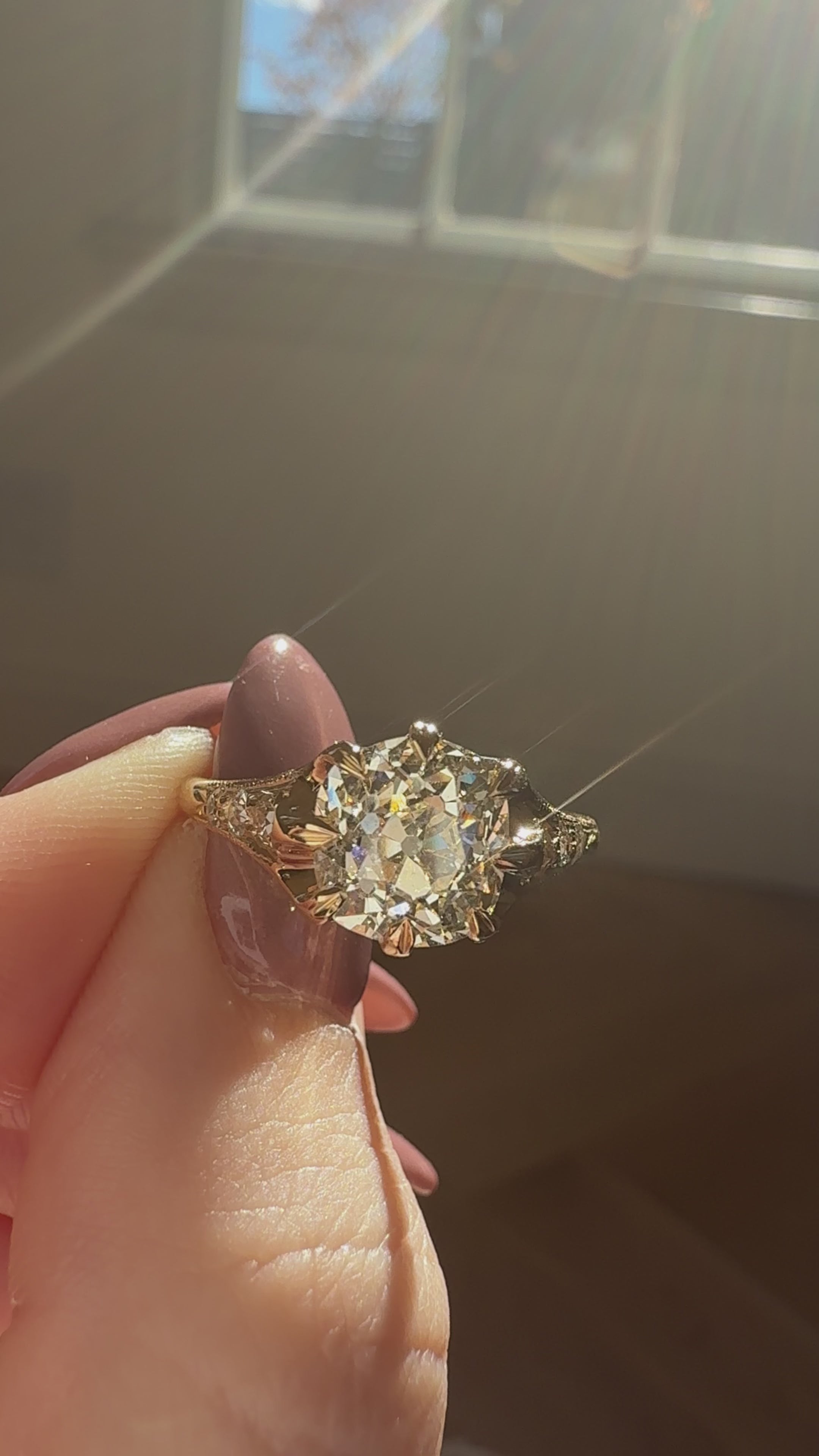  videos and images of vintage Rings-Old Mine cut diamond Rings