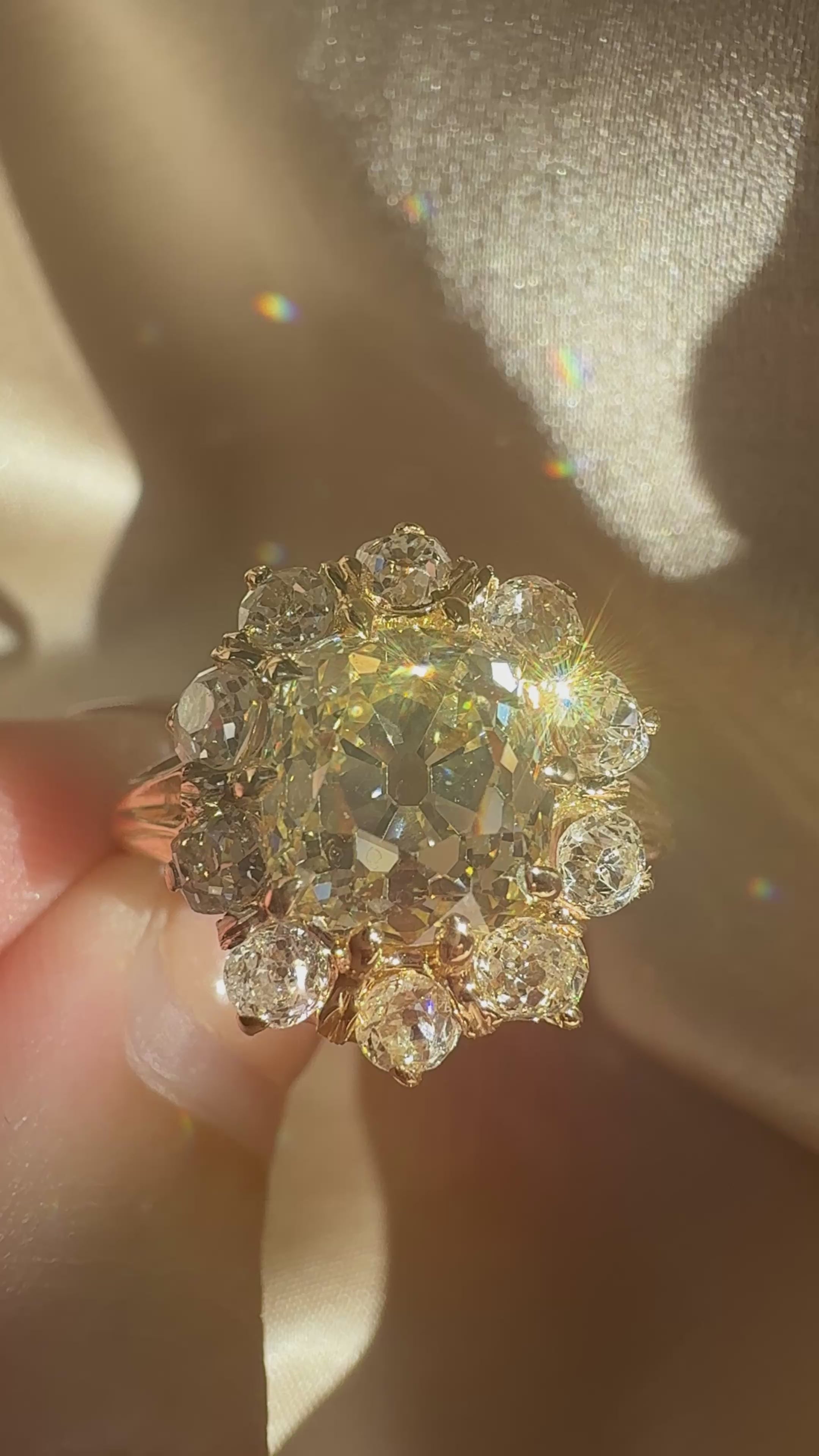  videos and images of vintage Rings-Halo Old Mine cut diamond Rings