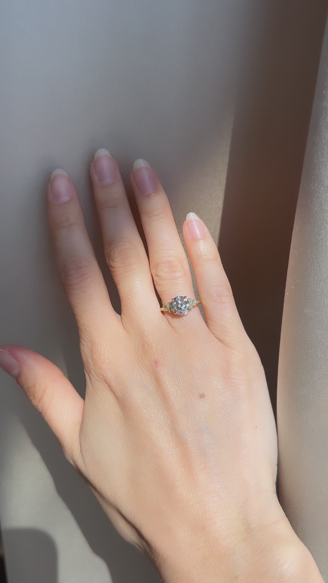 j-k-l color, vs clarity diamond in yellow gold setting