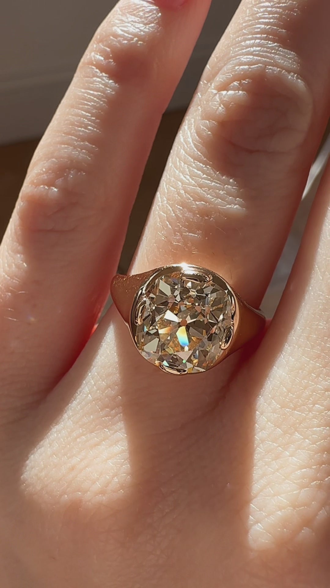  videos and images of vintage Rings-Solitaire Old Mine cut diamond Rings