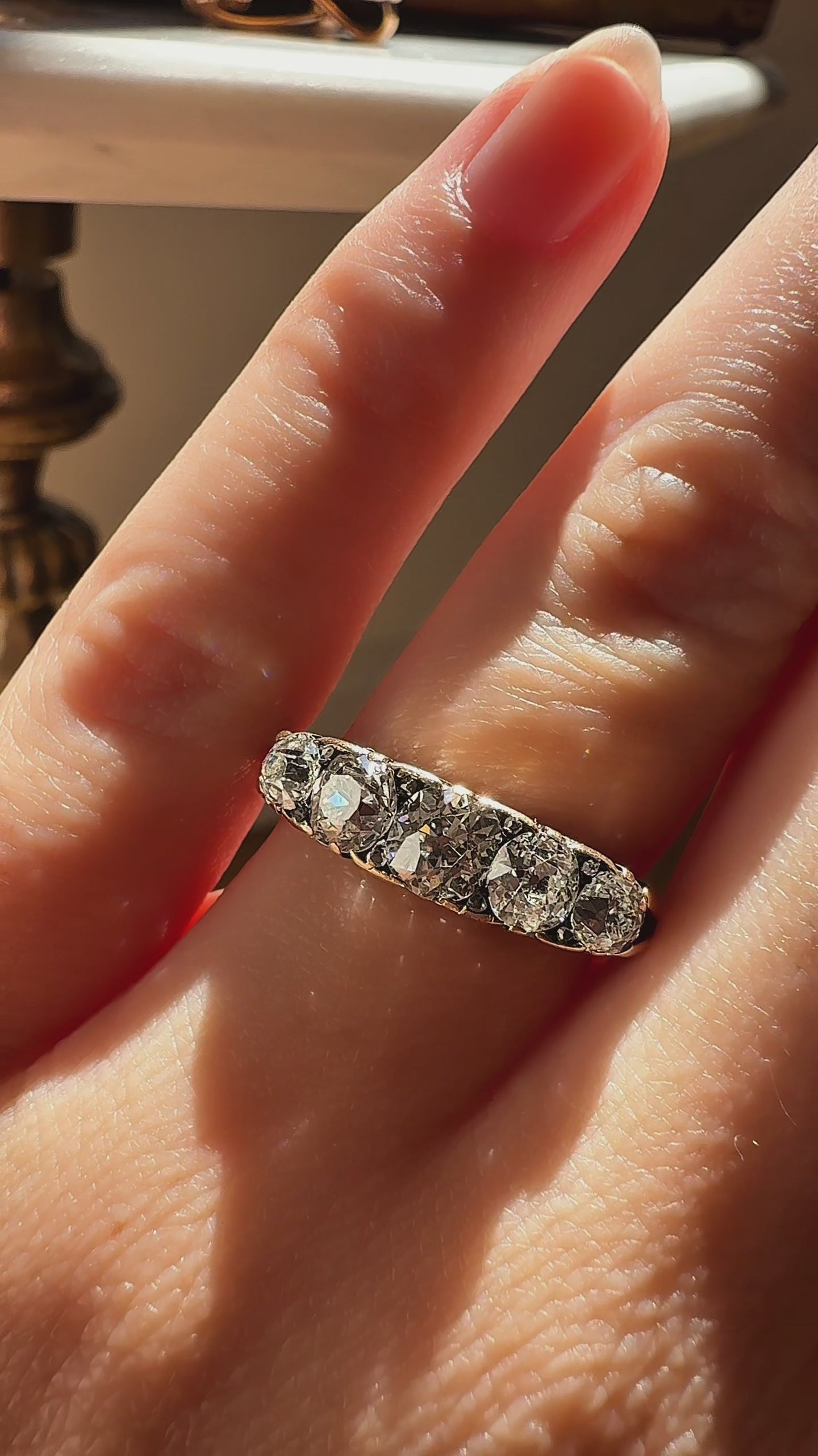  videos and images of vintage Wedding Bands-Old Mine cut diamond Wedding Bands
