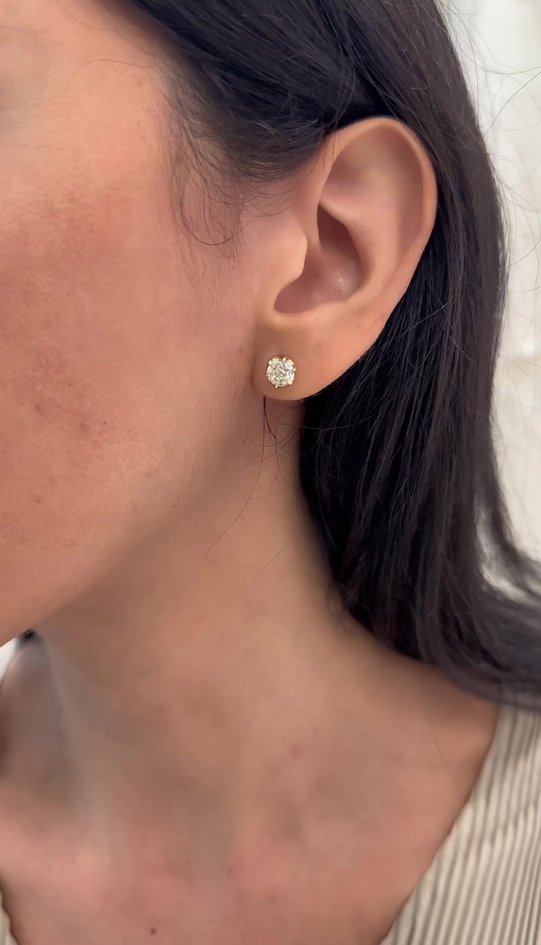 2.09ctw old european cut diamond studs