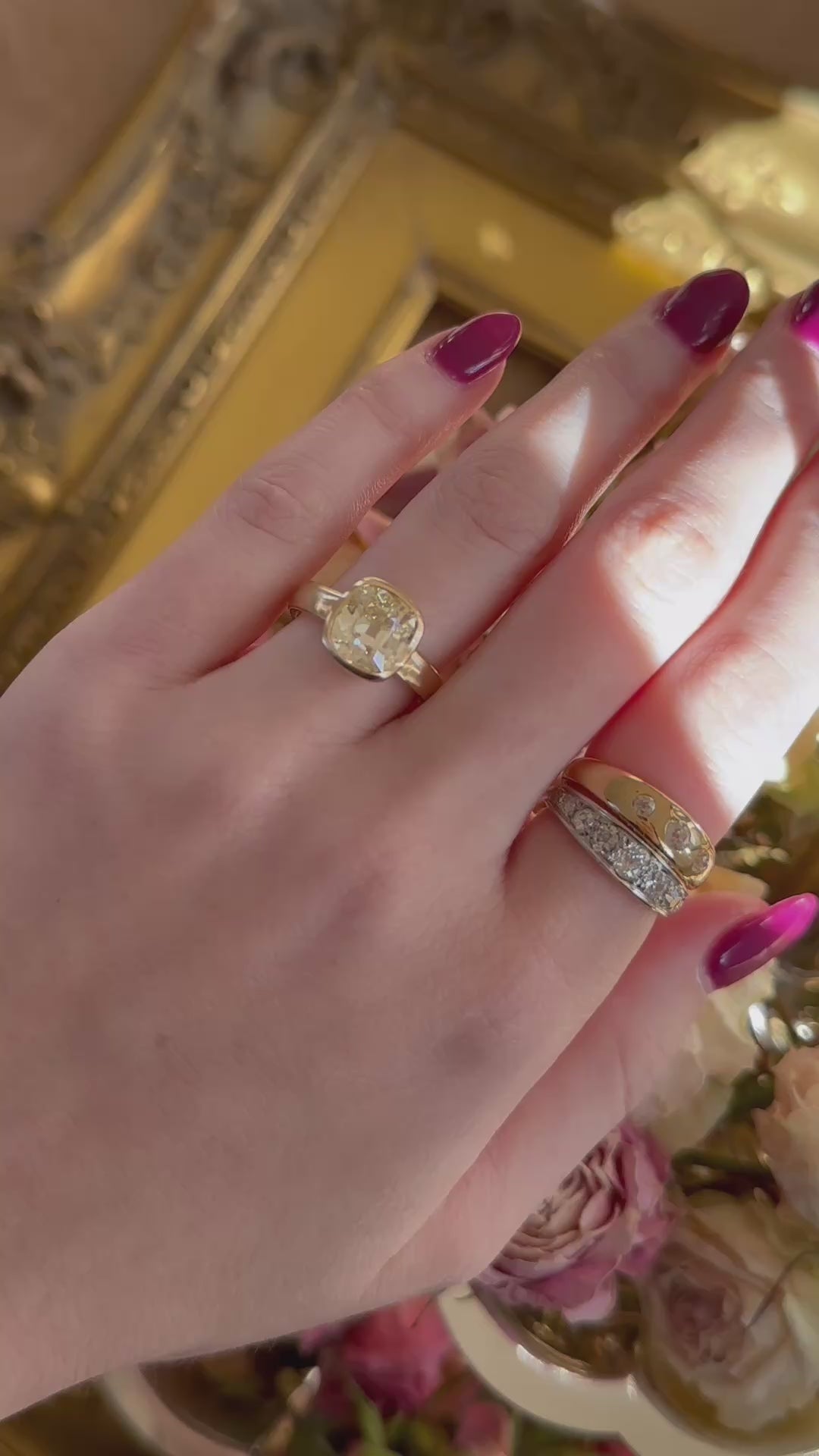 Solitaire Old Mine cut diamond Rings