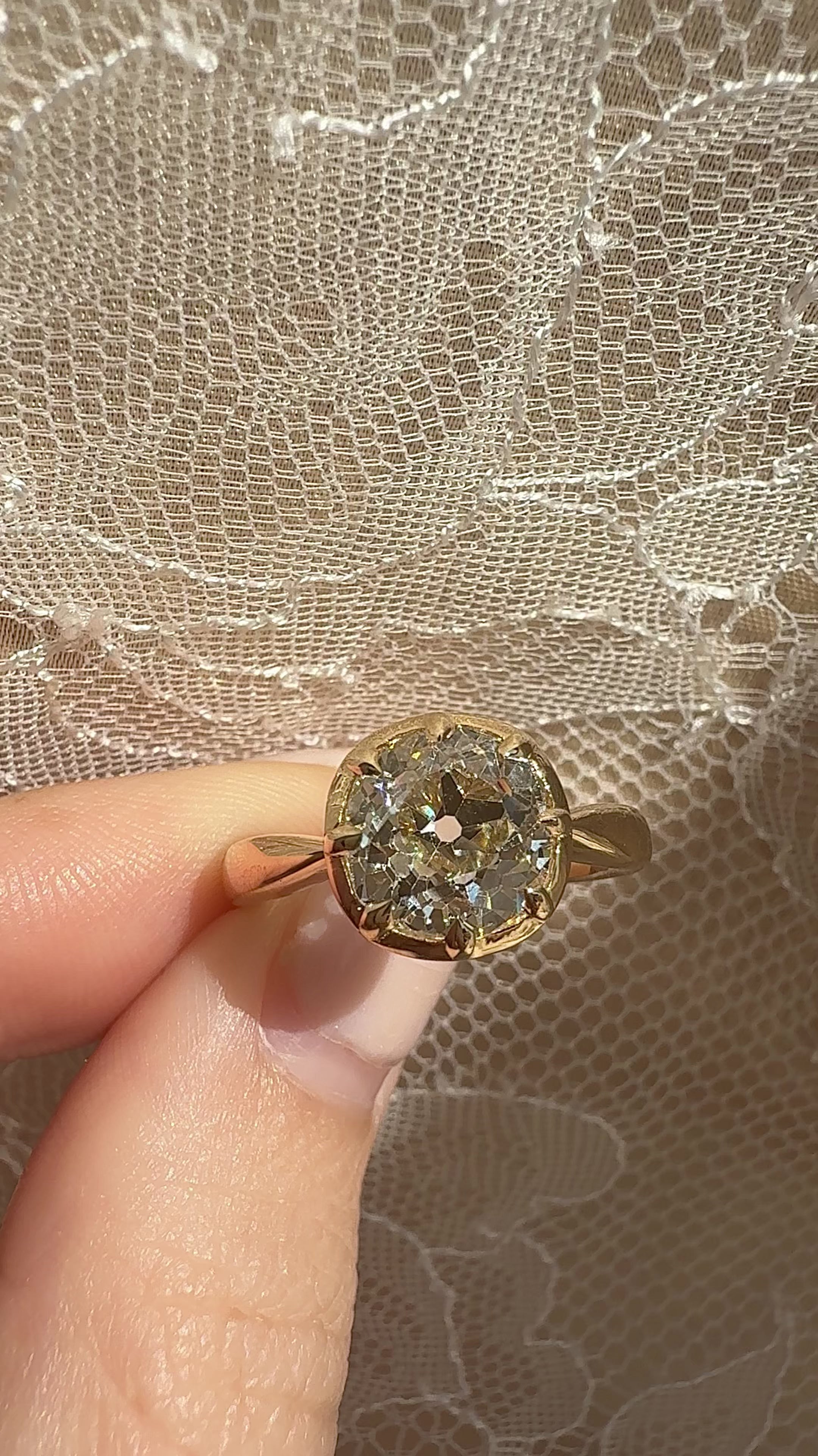 Solitaire Band Old European cut diamond Rings