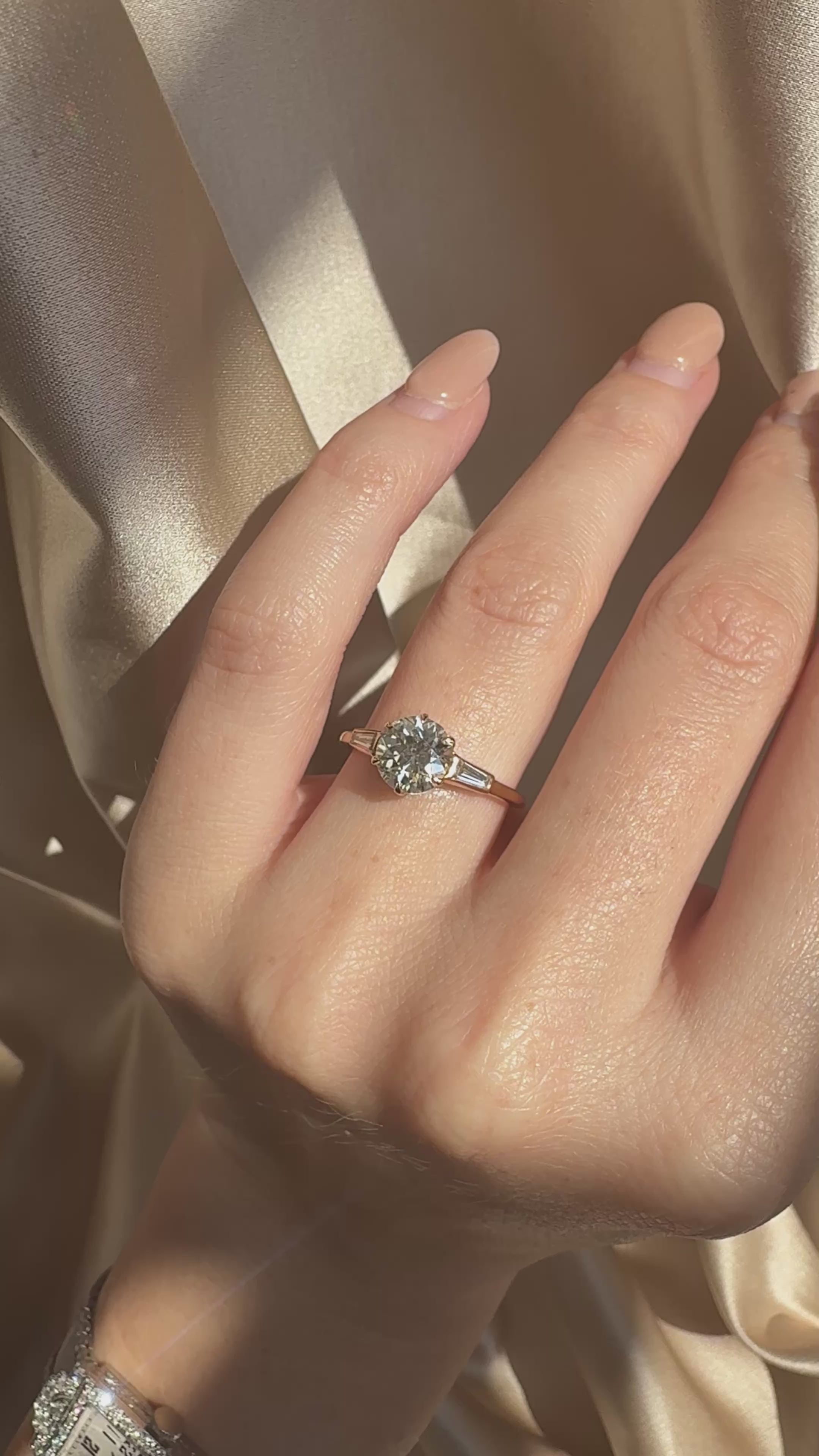 j-k-l color, vs clarity diamond in yellow gold setting