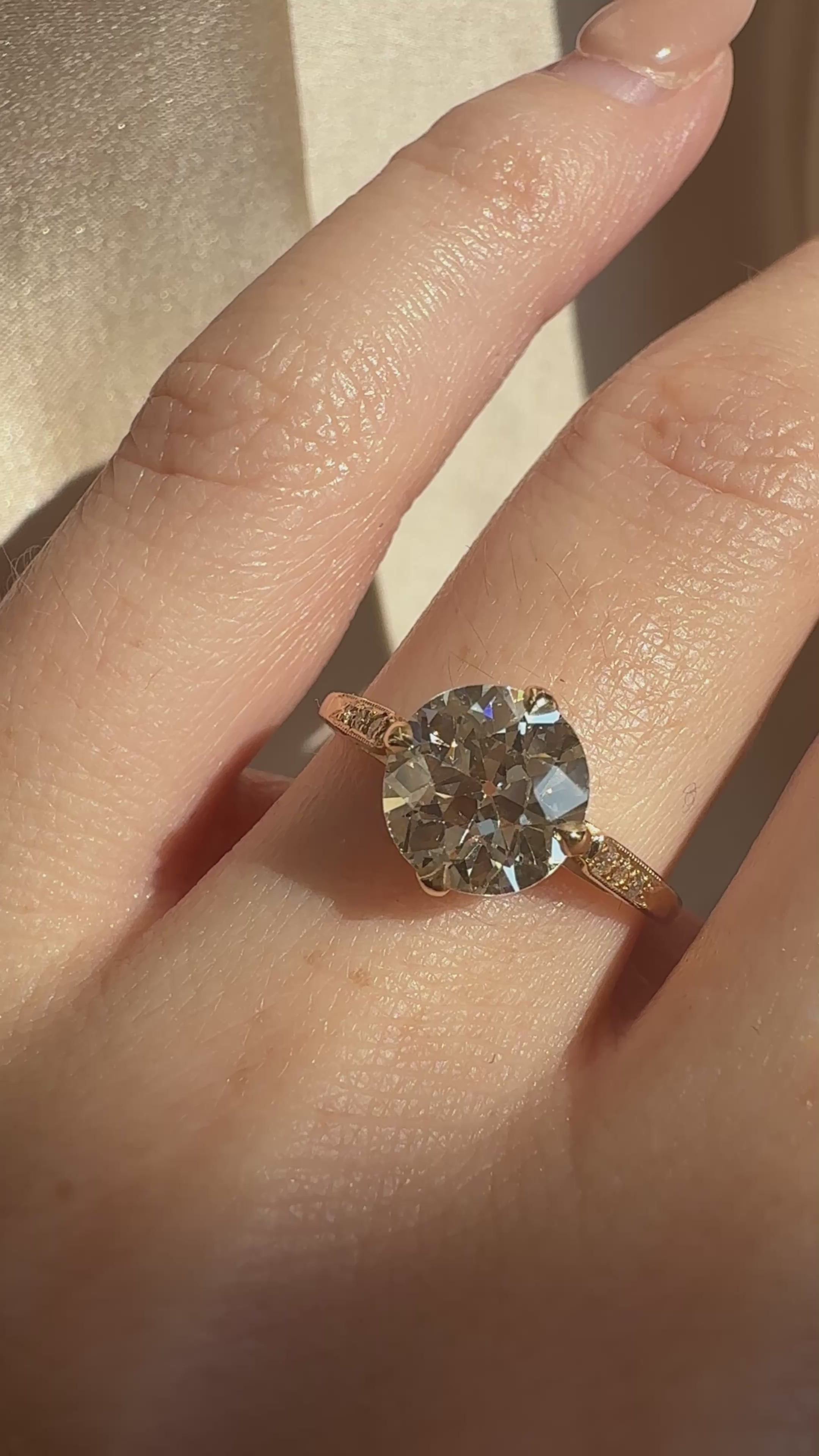 j-k-l color, vs clarity diamond in yellow gold setting