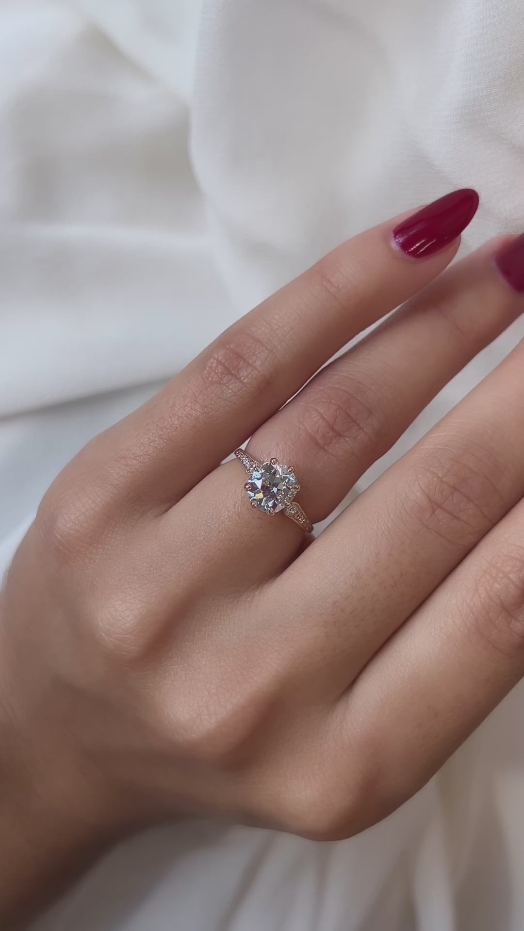 Solitaire Old Mine cut diamond Rings