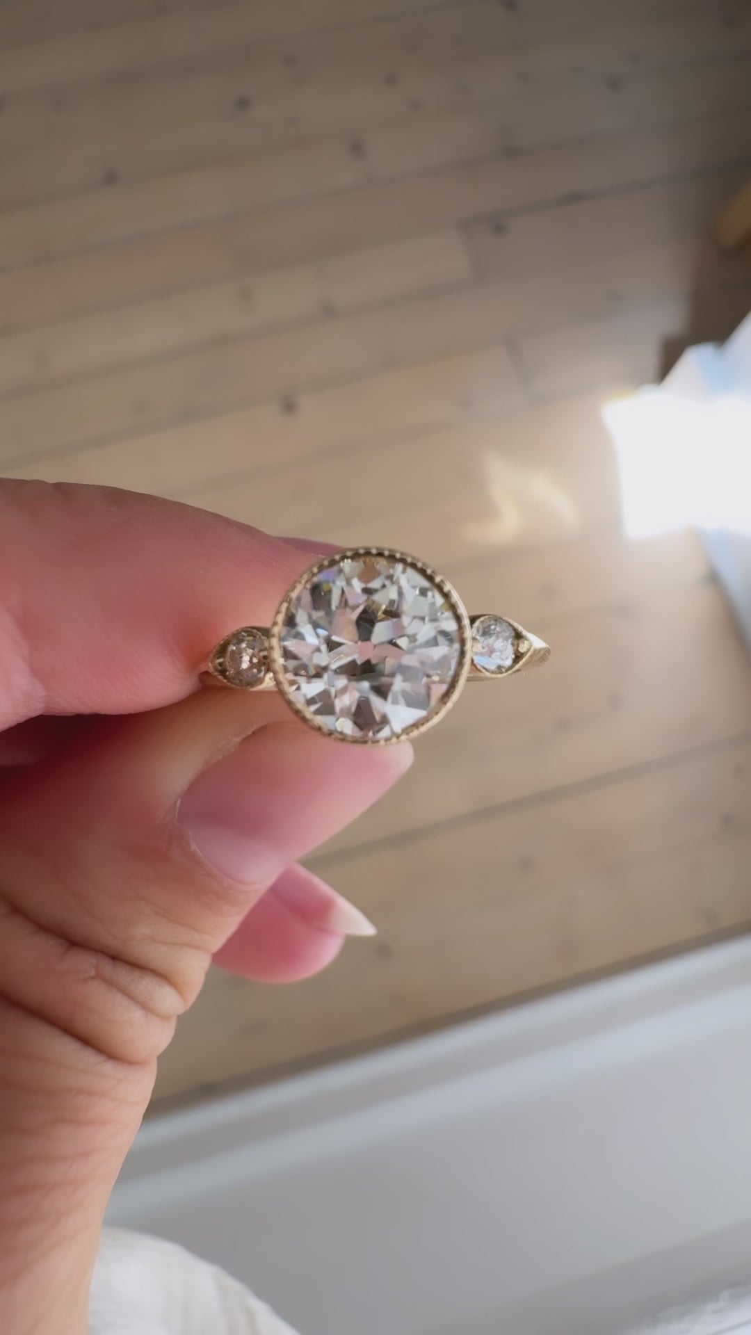 Solitaire Old European cut diamond Rings