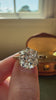 close up video of 3 carat old mine cut diamond ring 