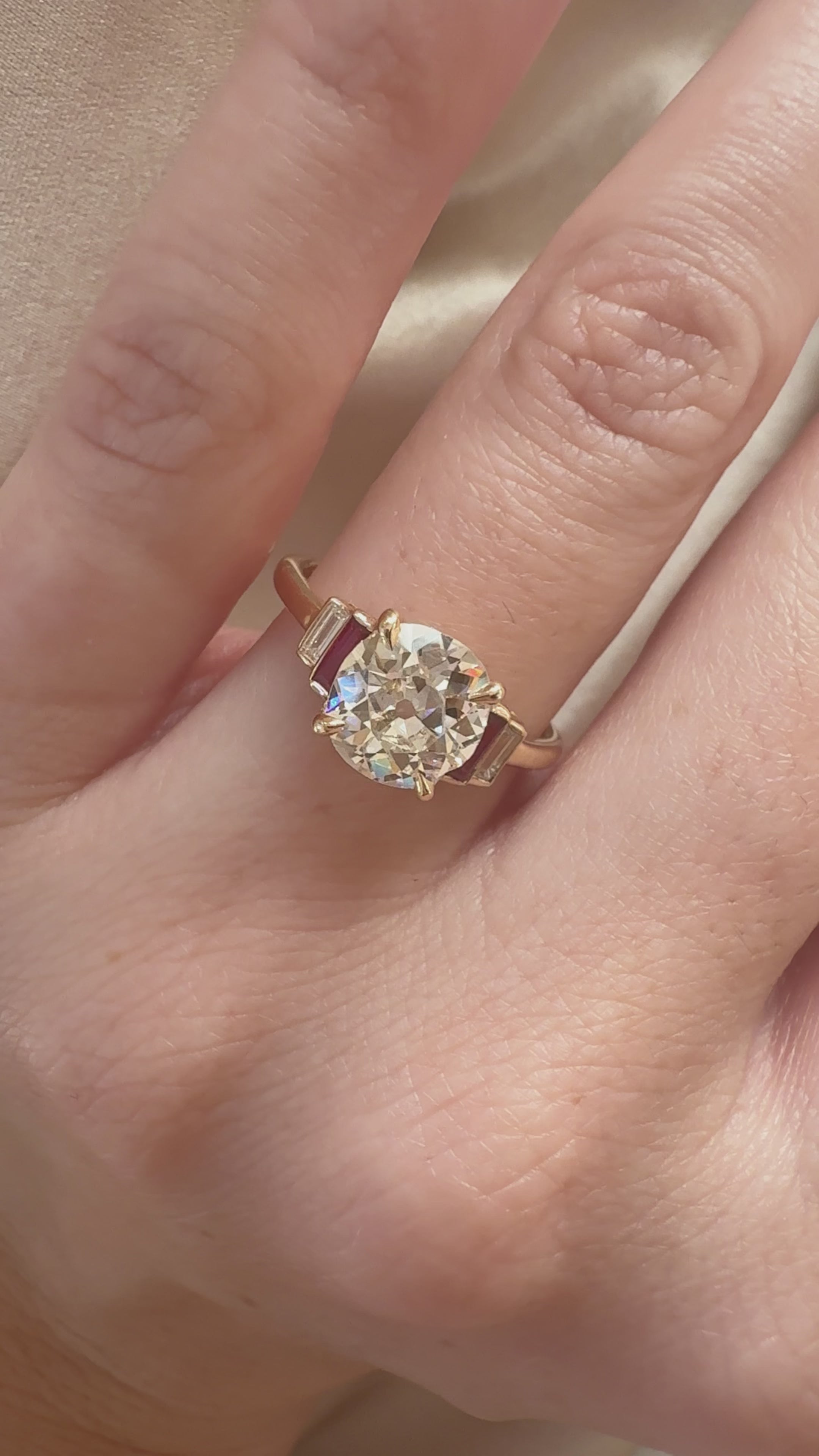  videos and images of vintage Rings-Solitaire Band Old Mine cut diamond Rings