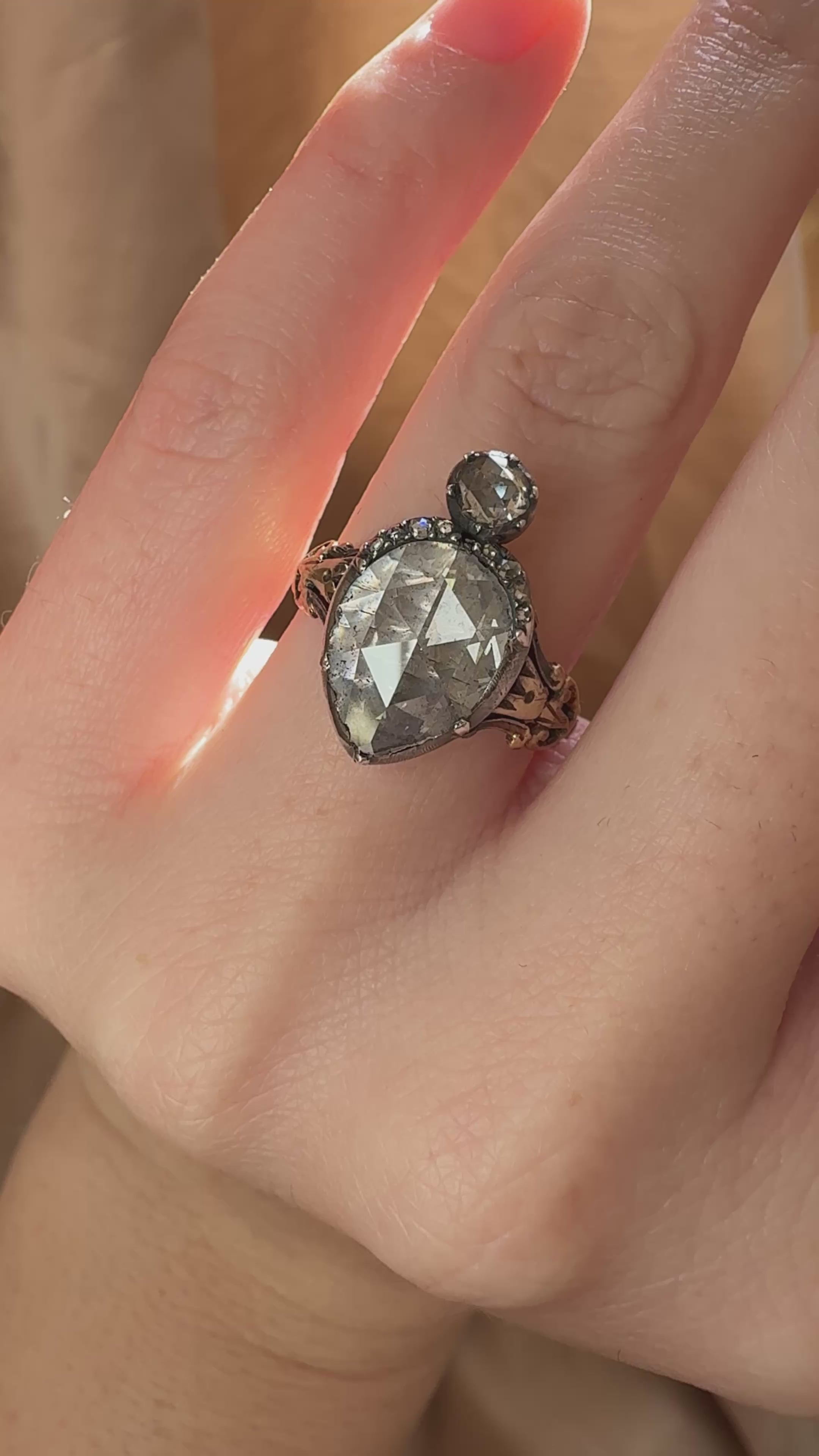 Rose cut diamond Rings