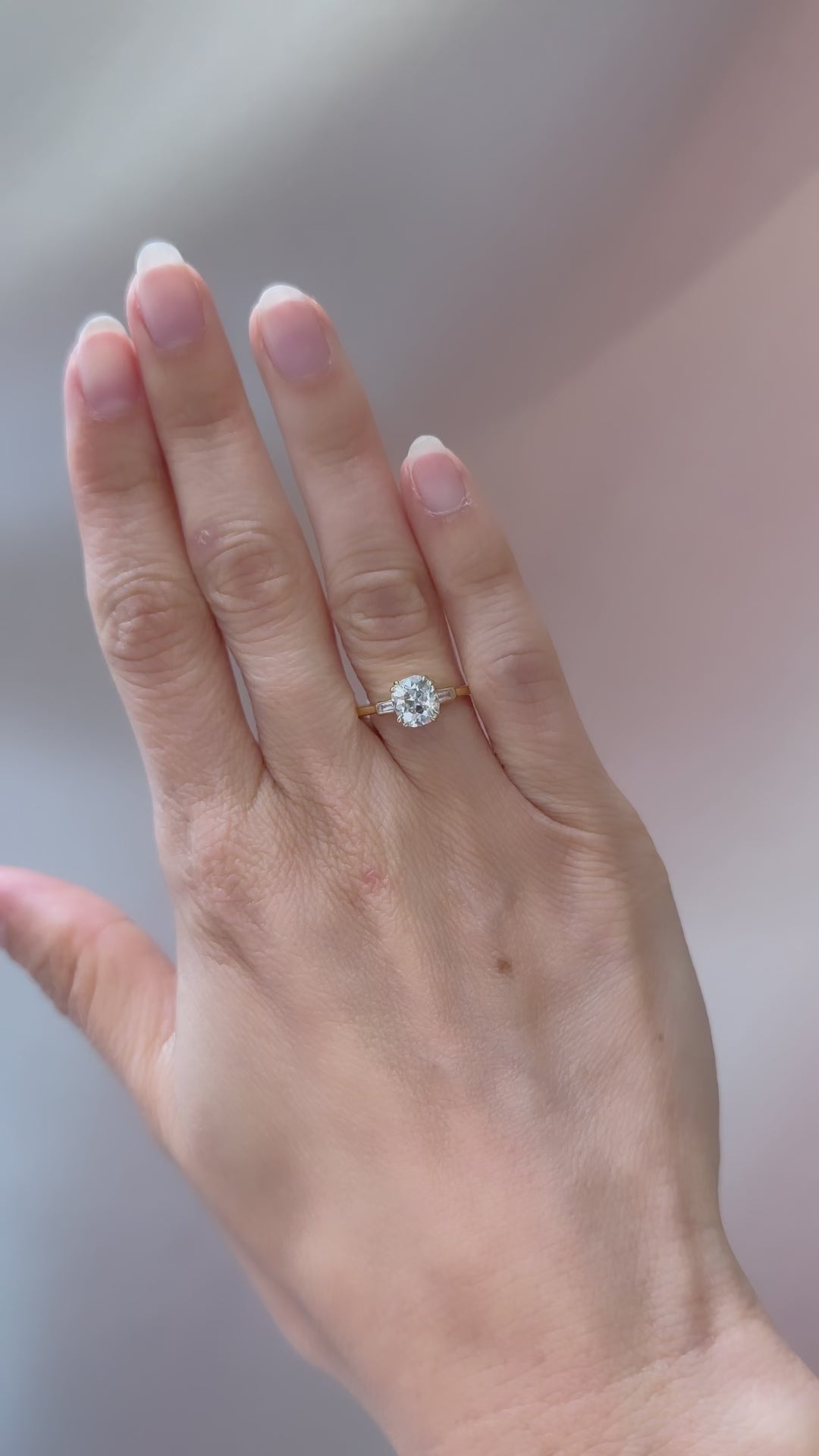 j-k-l color, vs clarity diamond in yellow gold setting