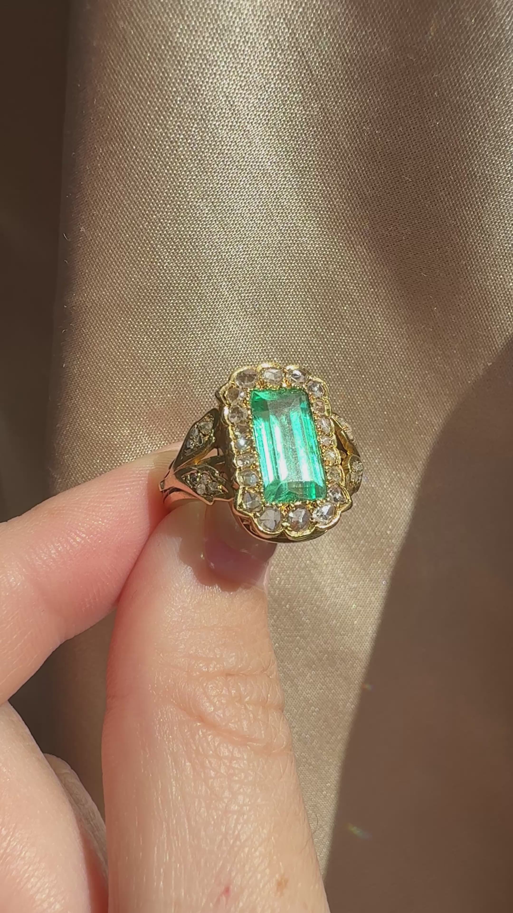  videos and images of vintage Rings-Halo Step  cut Rings