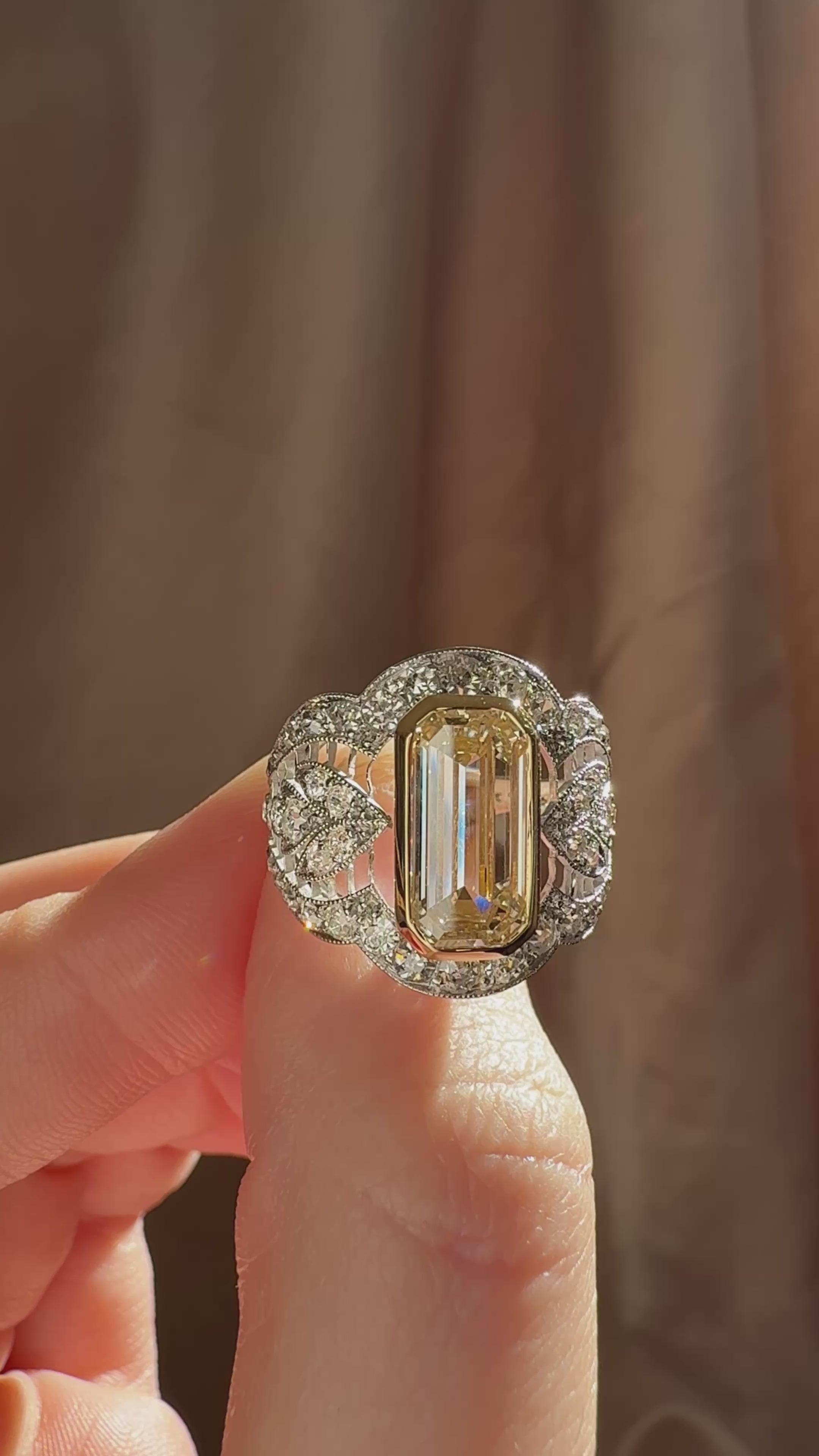 Step  cut diamond Rings