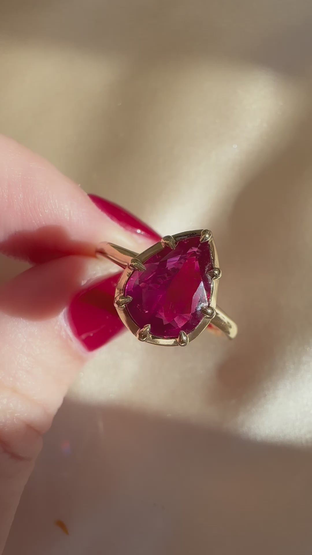 in yellow gold setting