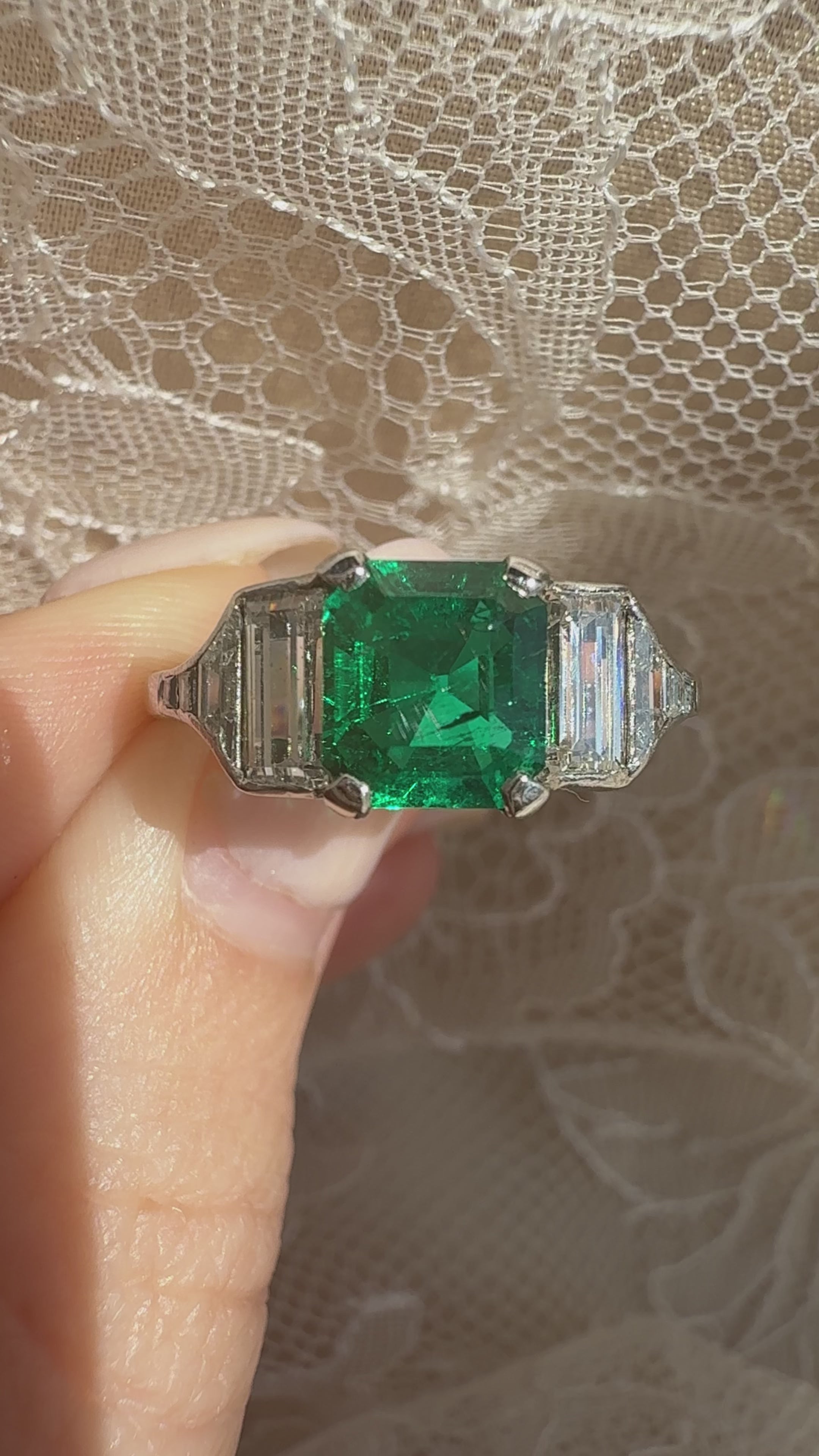 Solitaire Step  cut diamond Rings