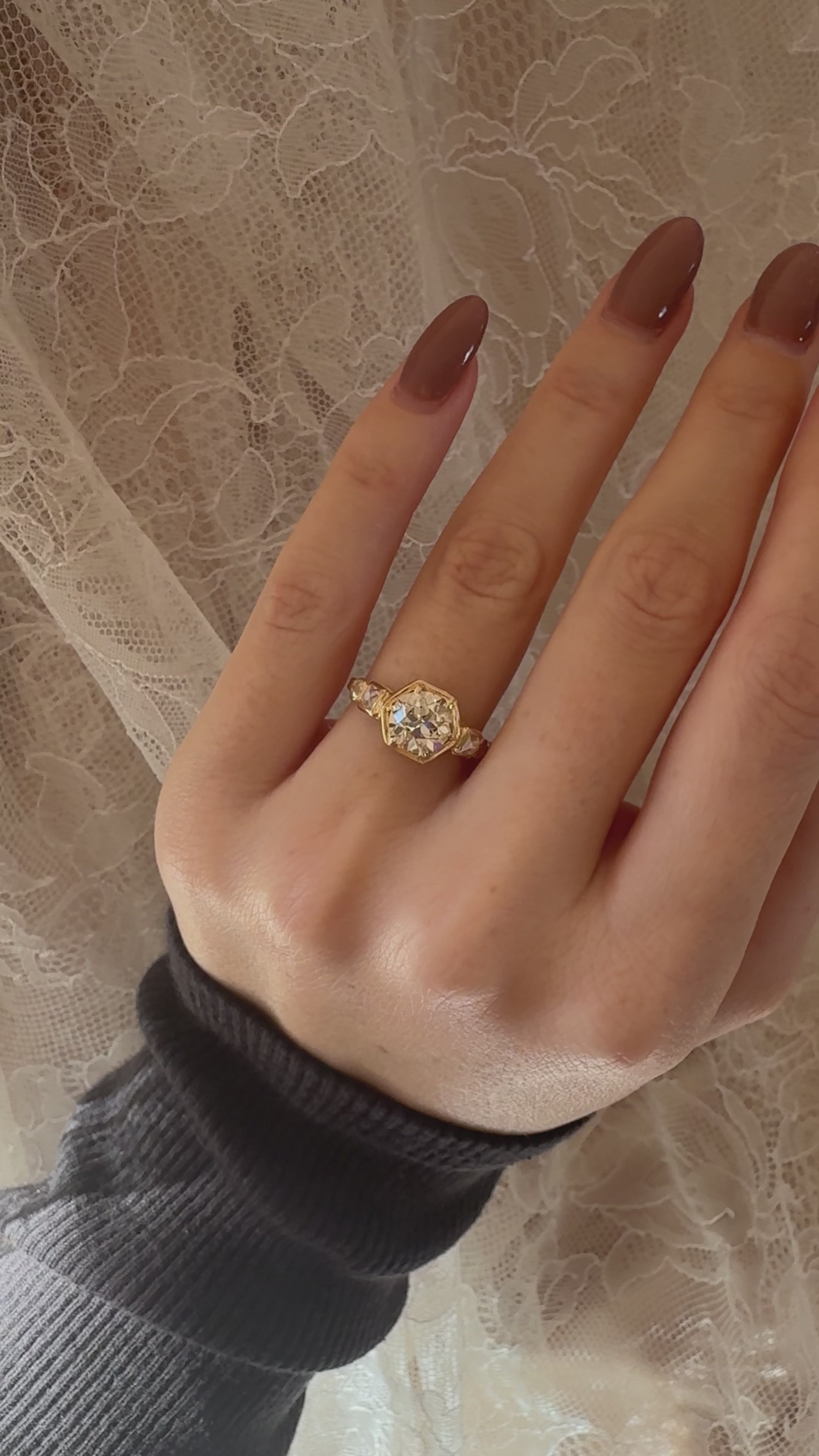 Solitaire Band Old European cut diamond Rings