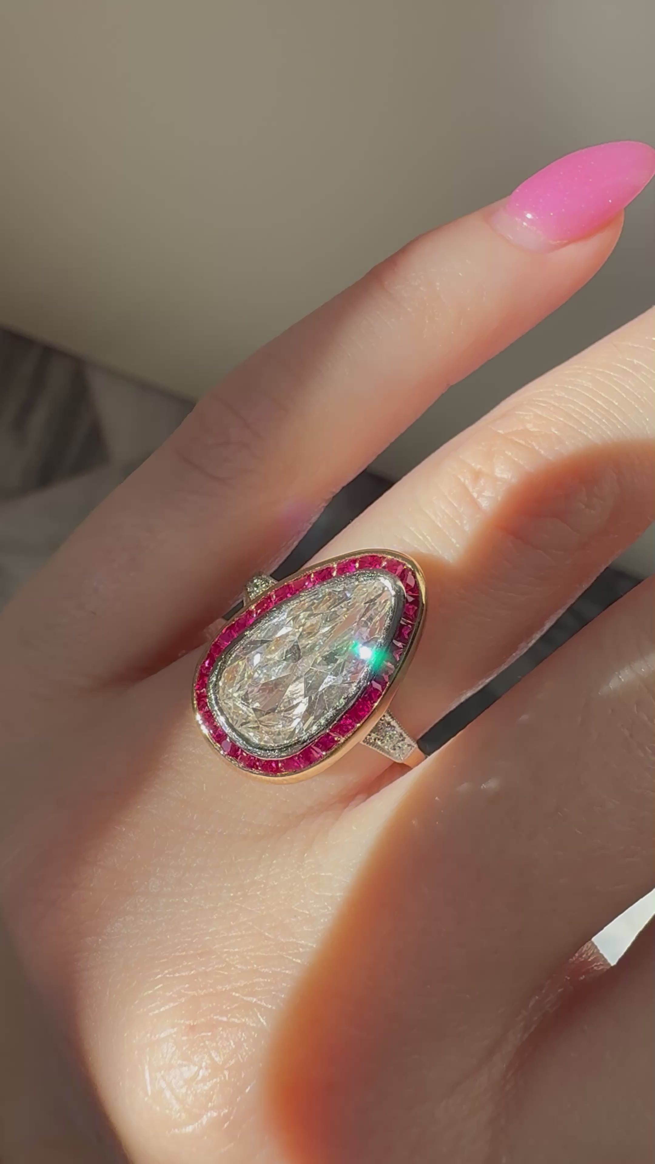  videos and images of vintage Rings-Pear cut diamond Rings