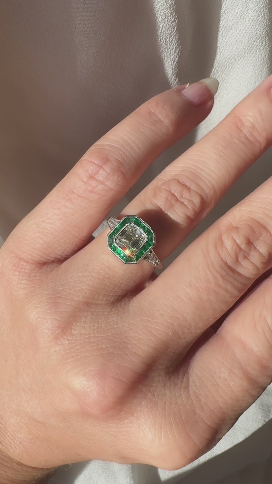 Halo Step  cut diamond Rings