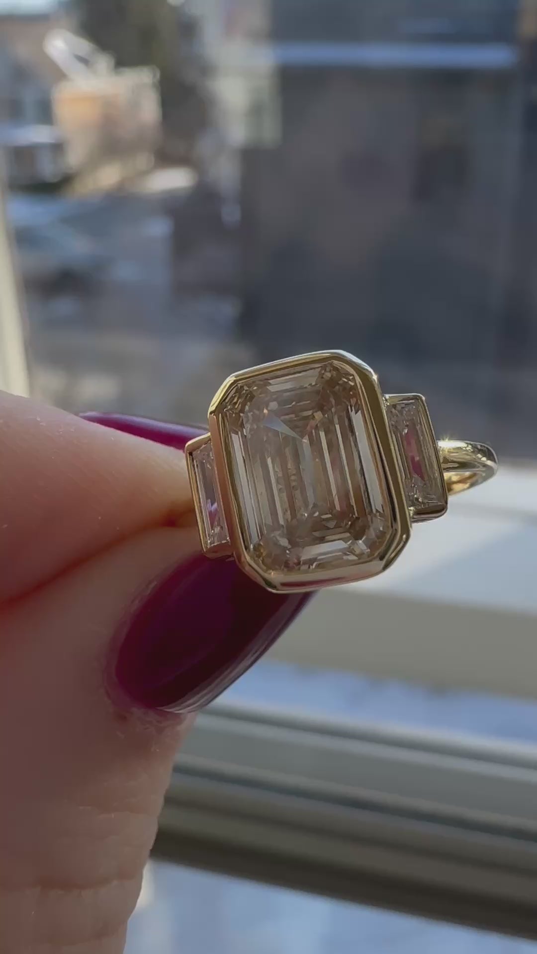 Solitaire Step  cut diamond Rings