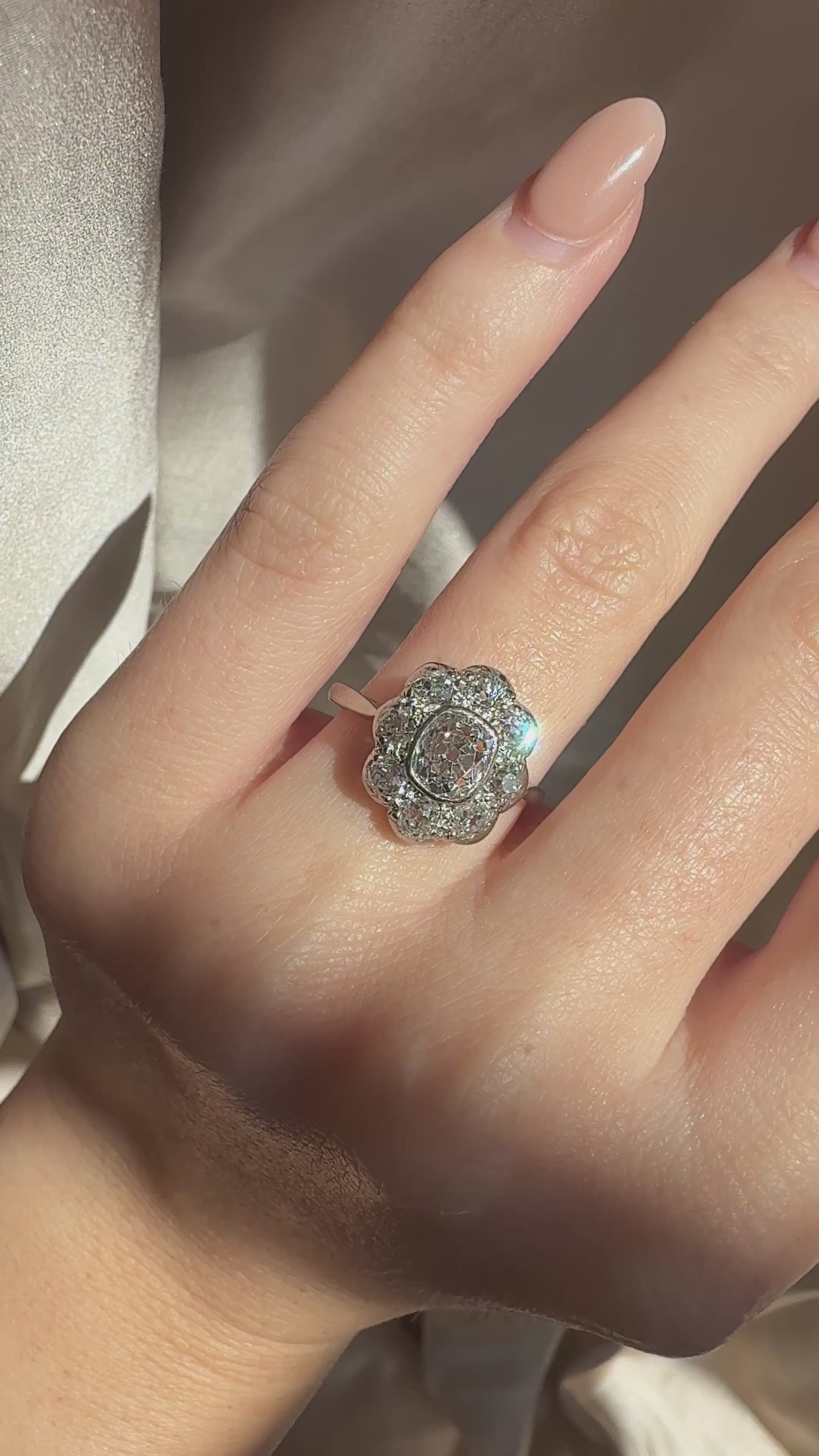  videos and images of vintage Rings-Old Mine cut diamond Rings