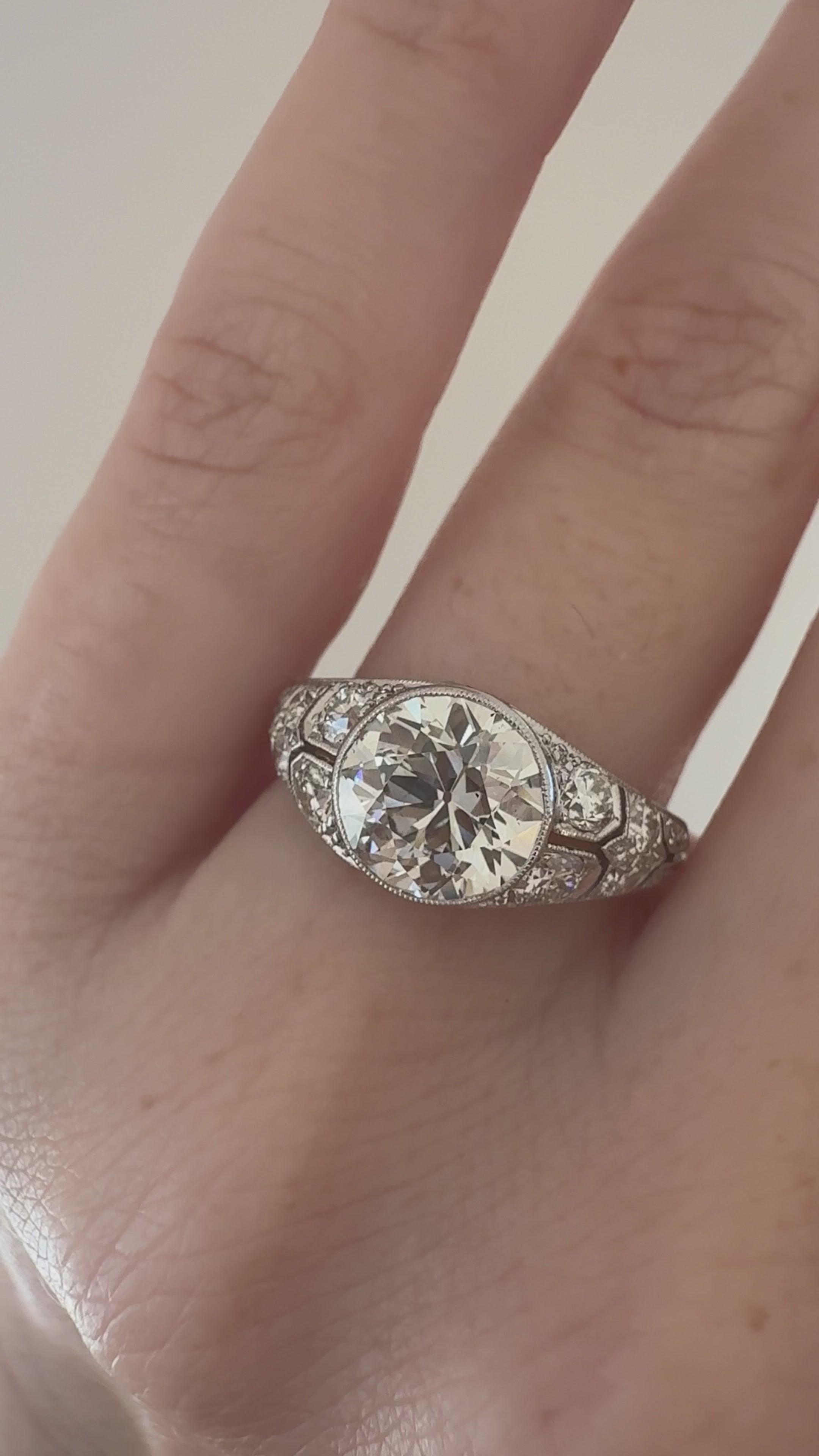  videos and images of vintage Rings-Solitaire Band Transitional cut diamond Rings