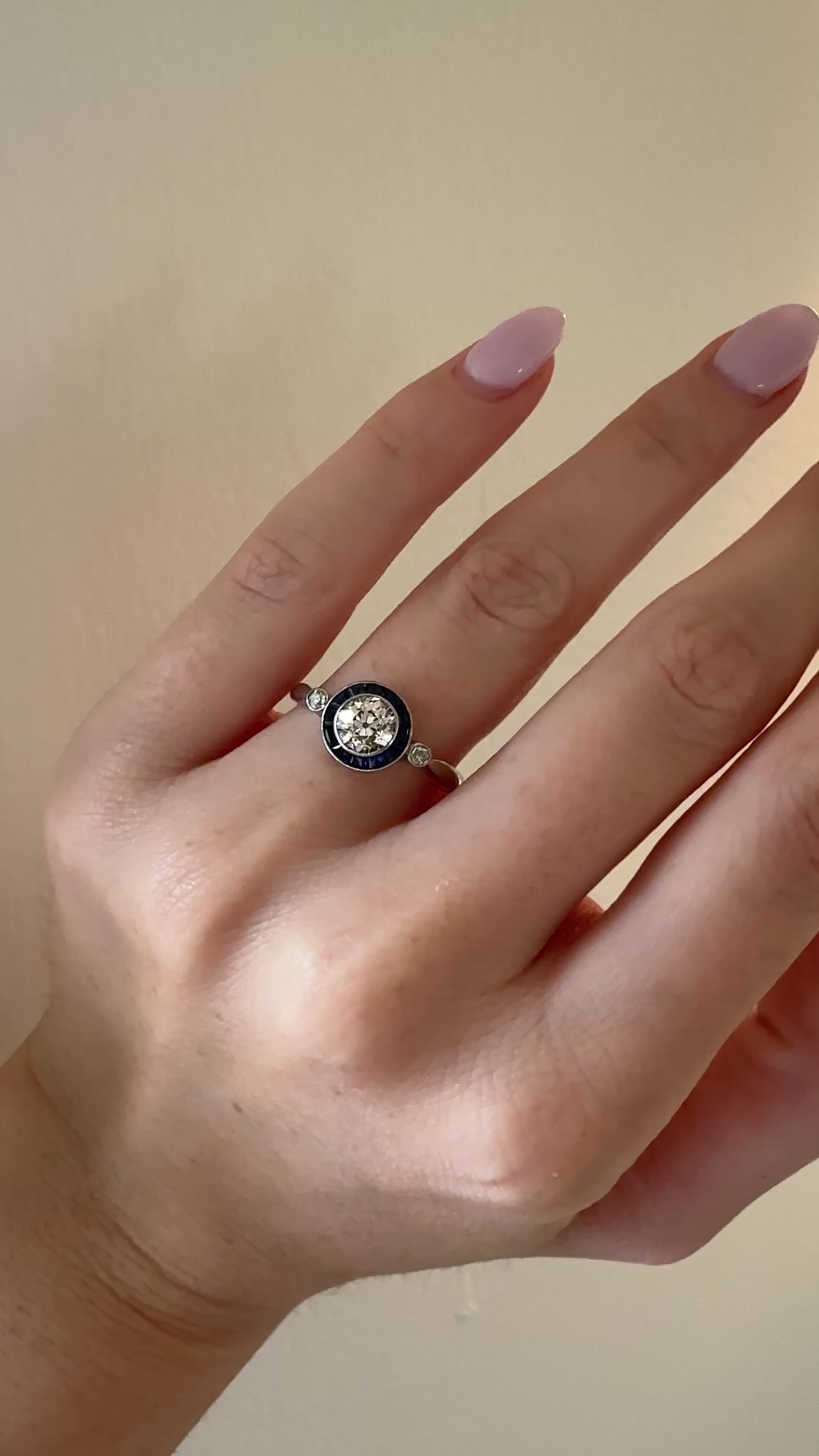 g-h-i color, vs clarity diamond in platinum setting