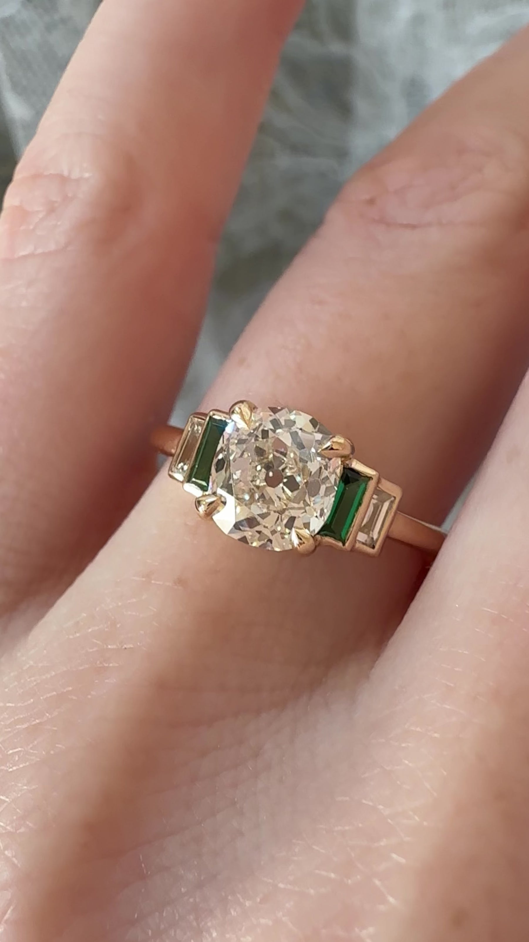 j-k-l color, vs clarity diamond in yellow gold setting