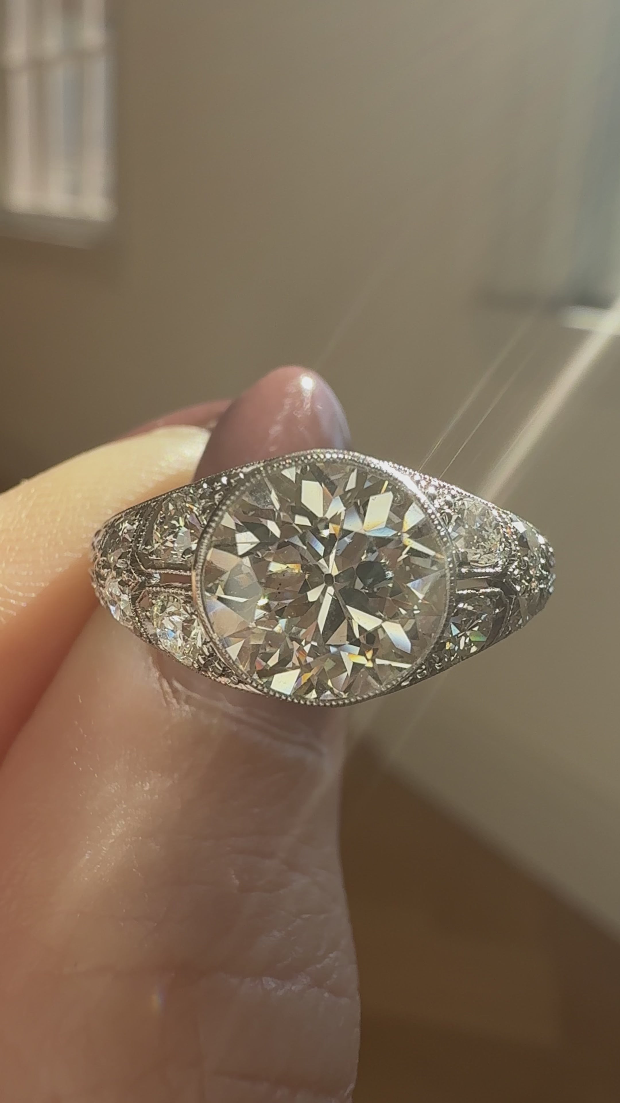 Solitaire Band Transitional cut diamond Rings