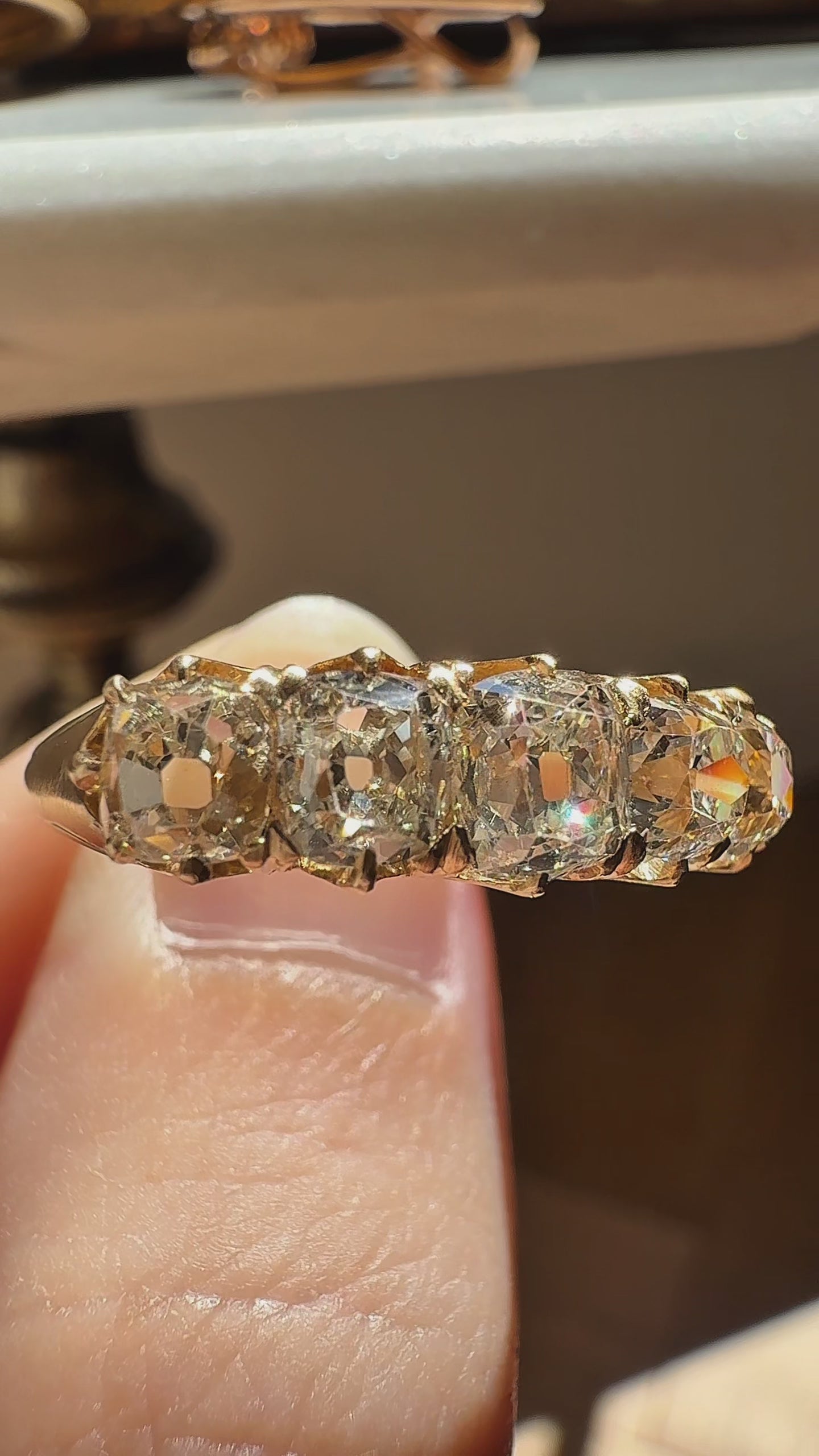 j-k-l color, si-i clarity diamond in yellow gold setting
