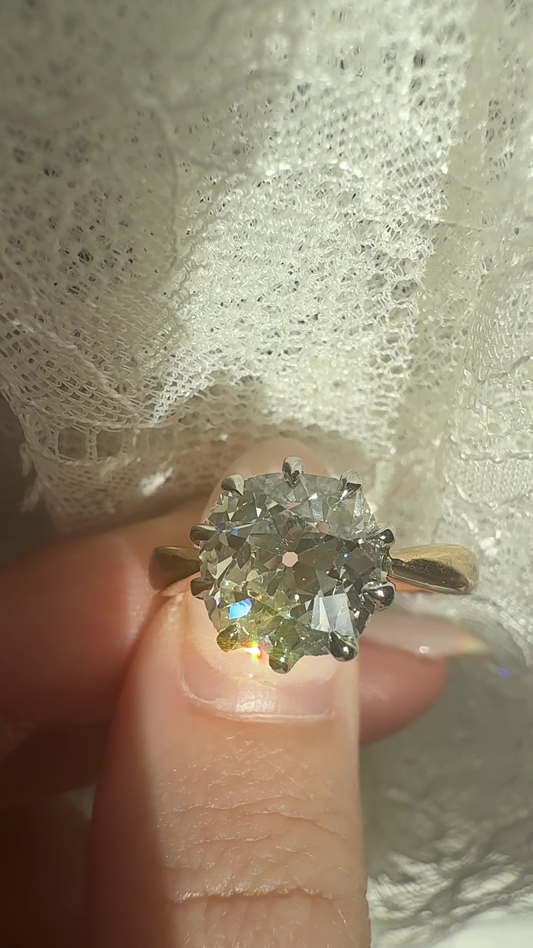 Solitaire Old Mine cut diamond Rings