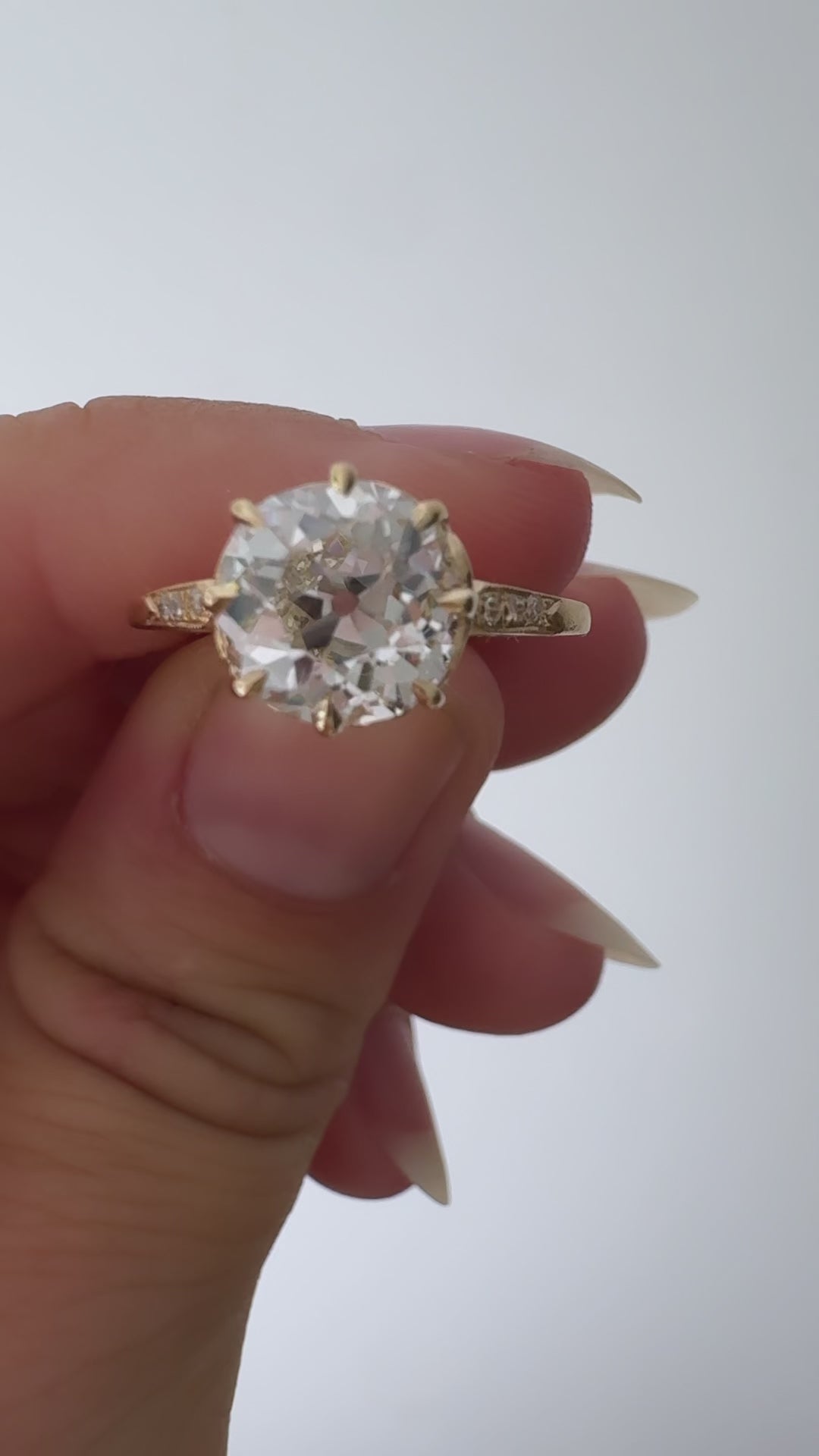 Solitaire Old Mine cut diamond Rings