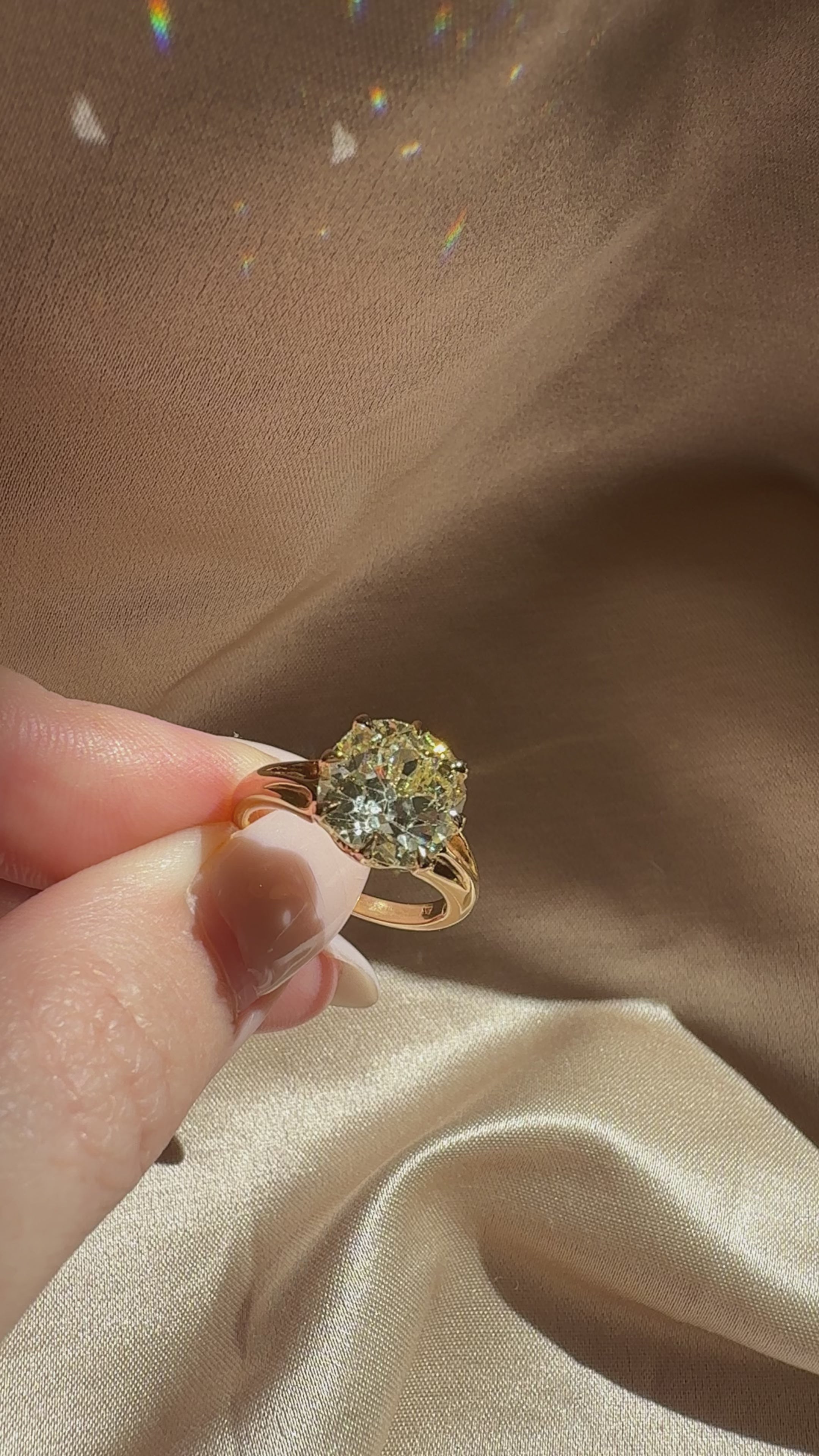 Solitaire Band Old Mine cut diamond Rings