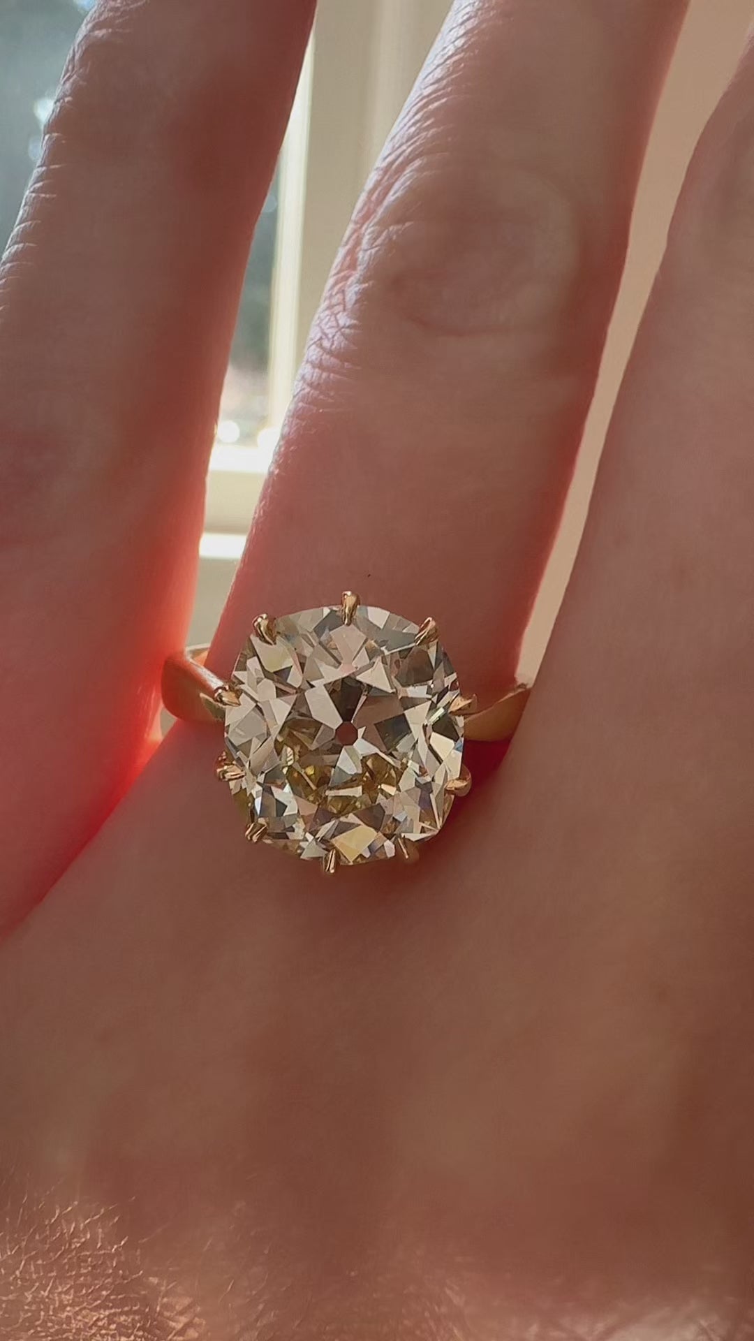 Solitaire Old Mine cut diamond Rings
