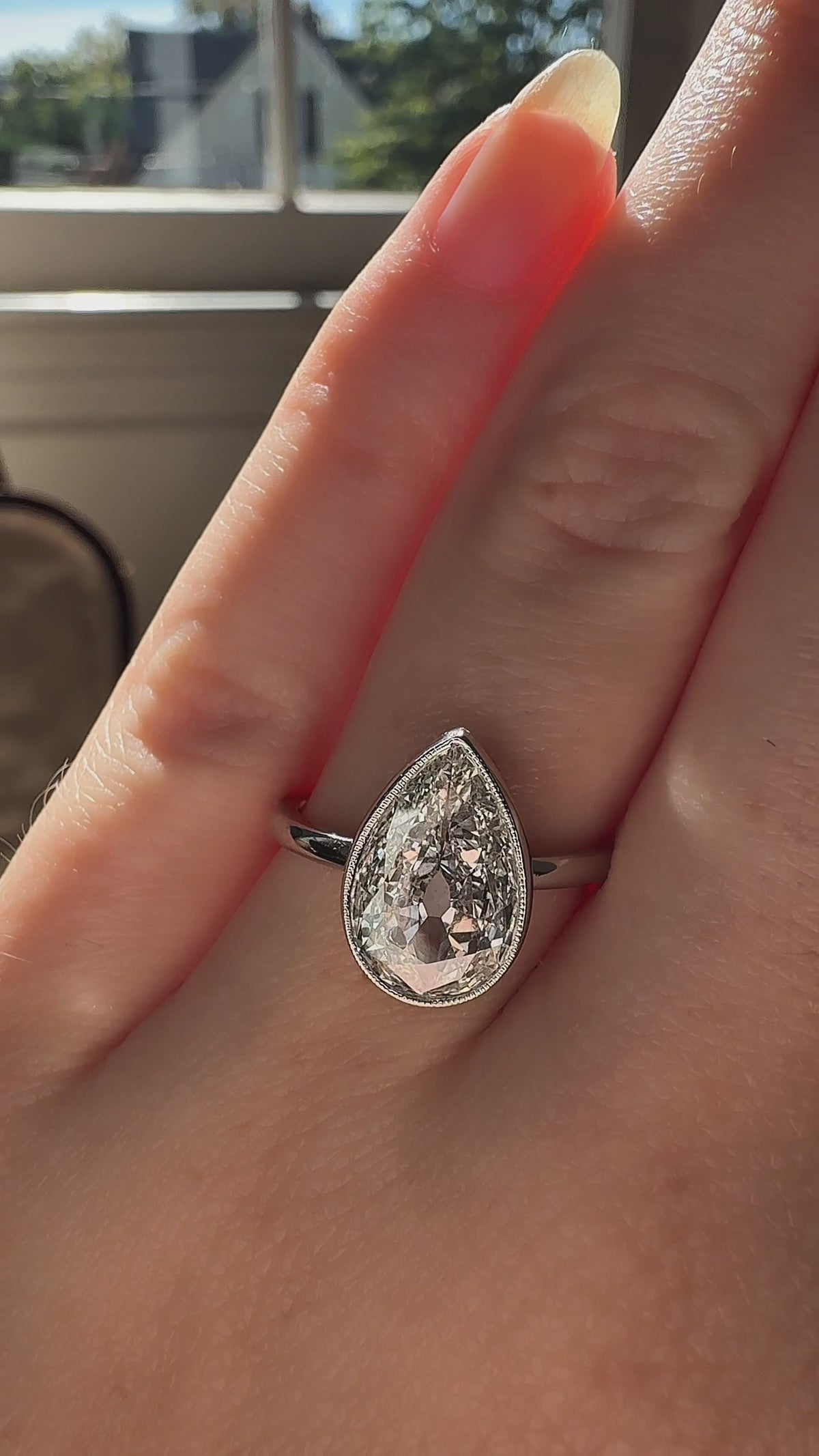  videos and images of vintage Engagement Rings-Pear cut diamond Engagement Rings