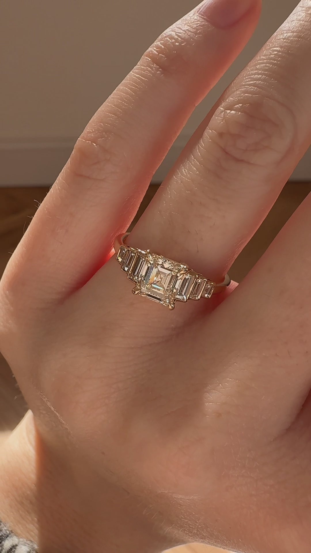  videos and images of vintage Rings-Solitaire Band Step  cut diamond Rings