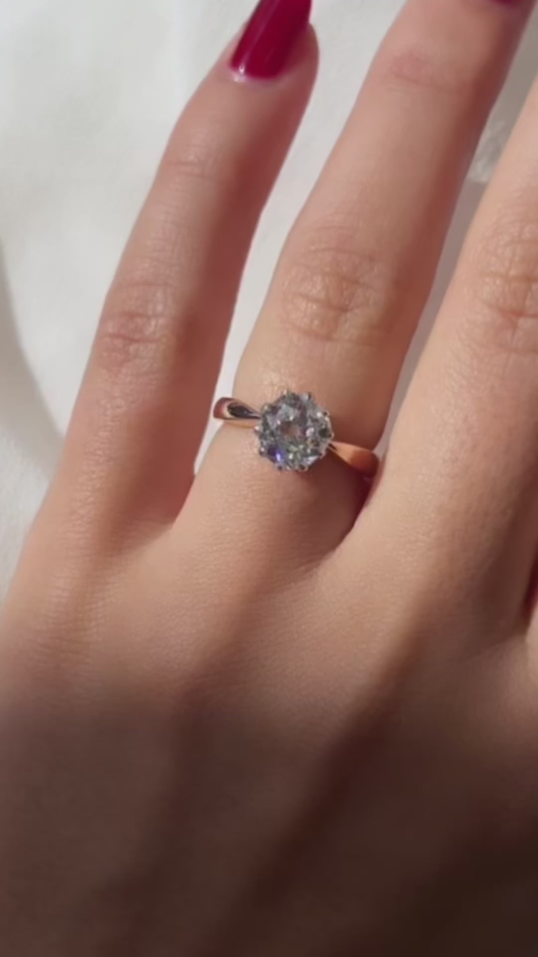 g-h-i color, si-i clarity diamond in rose gold setting