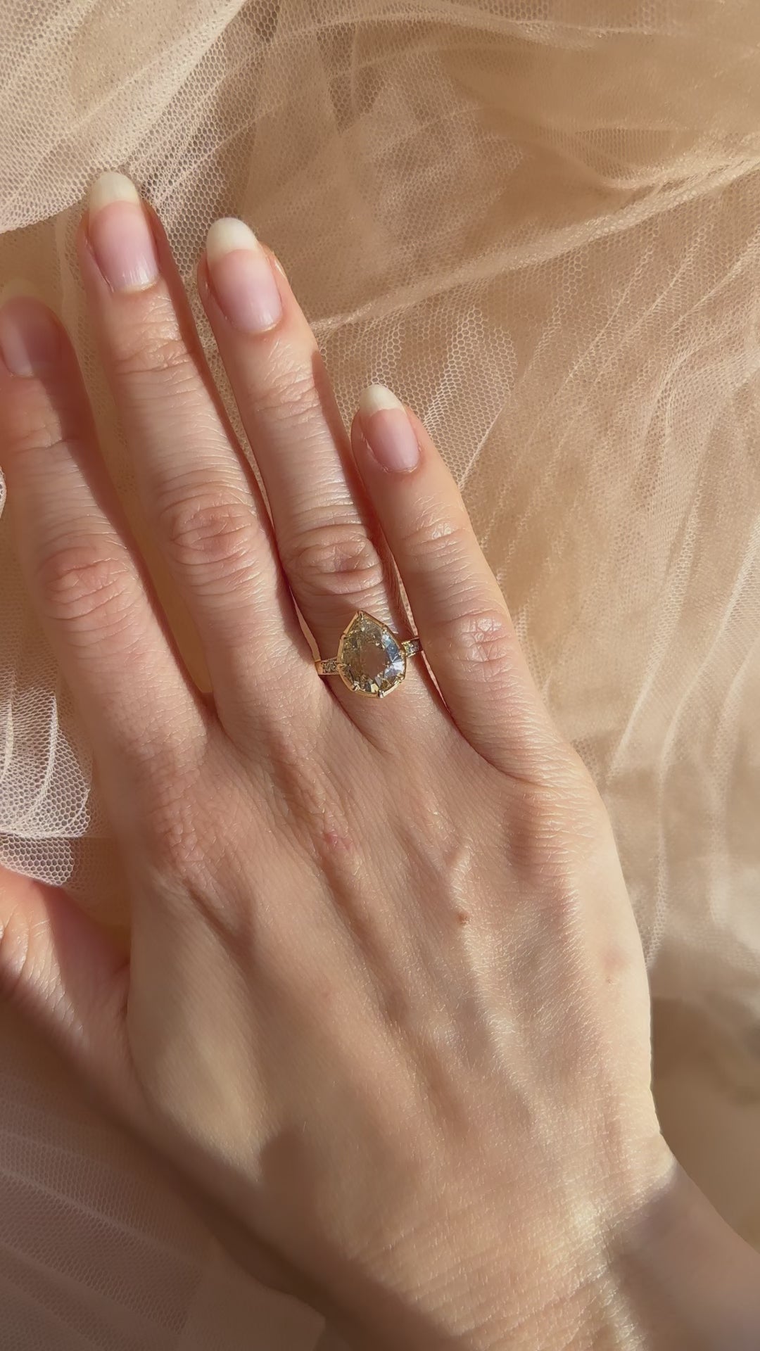 fancy color, vs clarity diamond in yellow gold setting