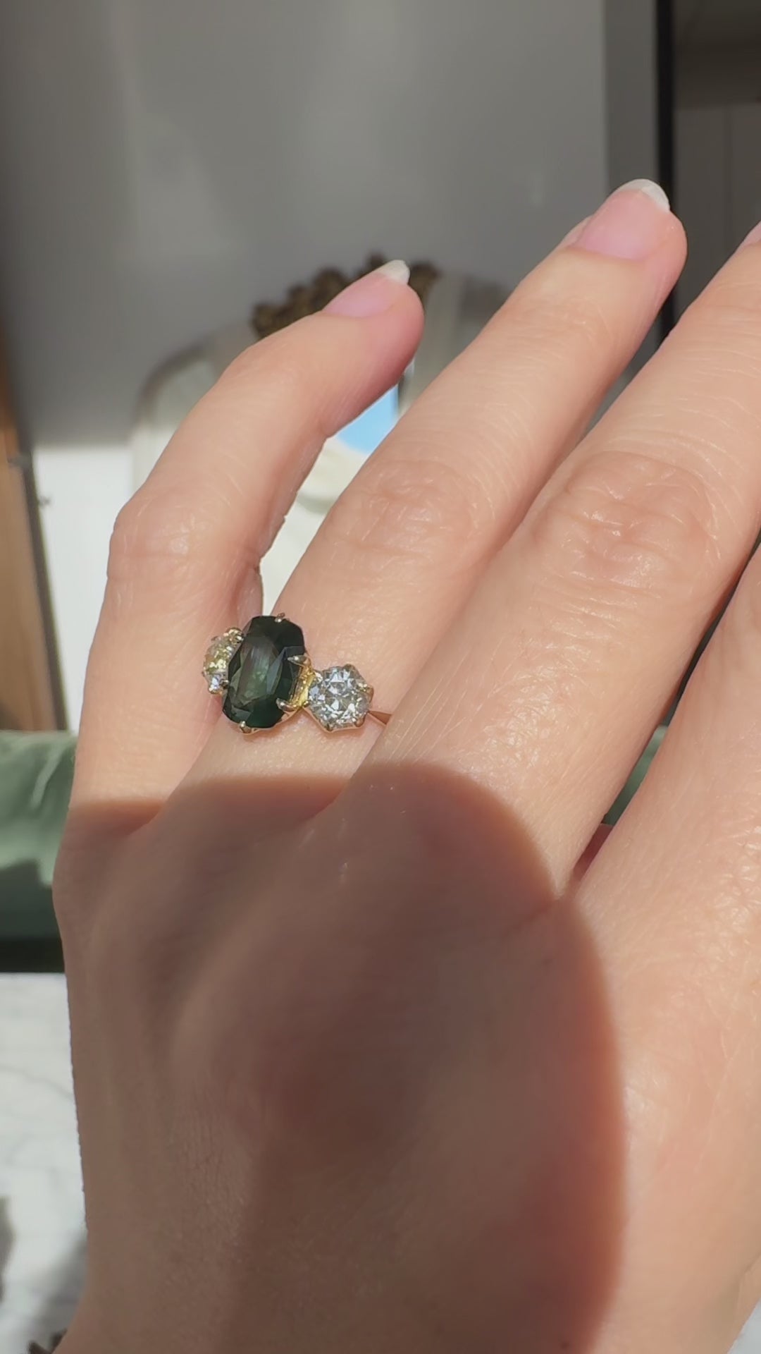 diamond in yellow gold setting