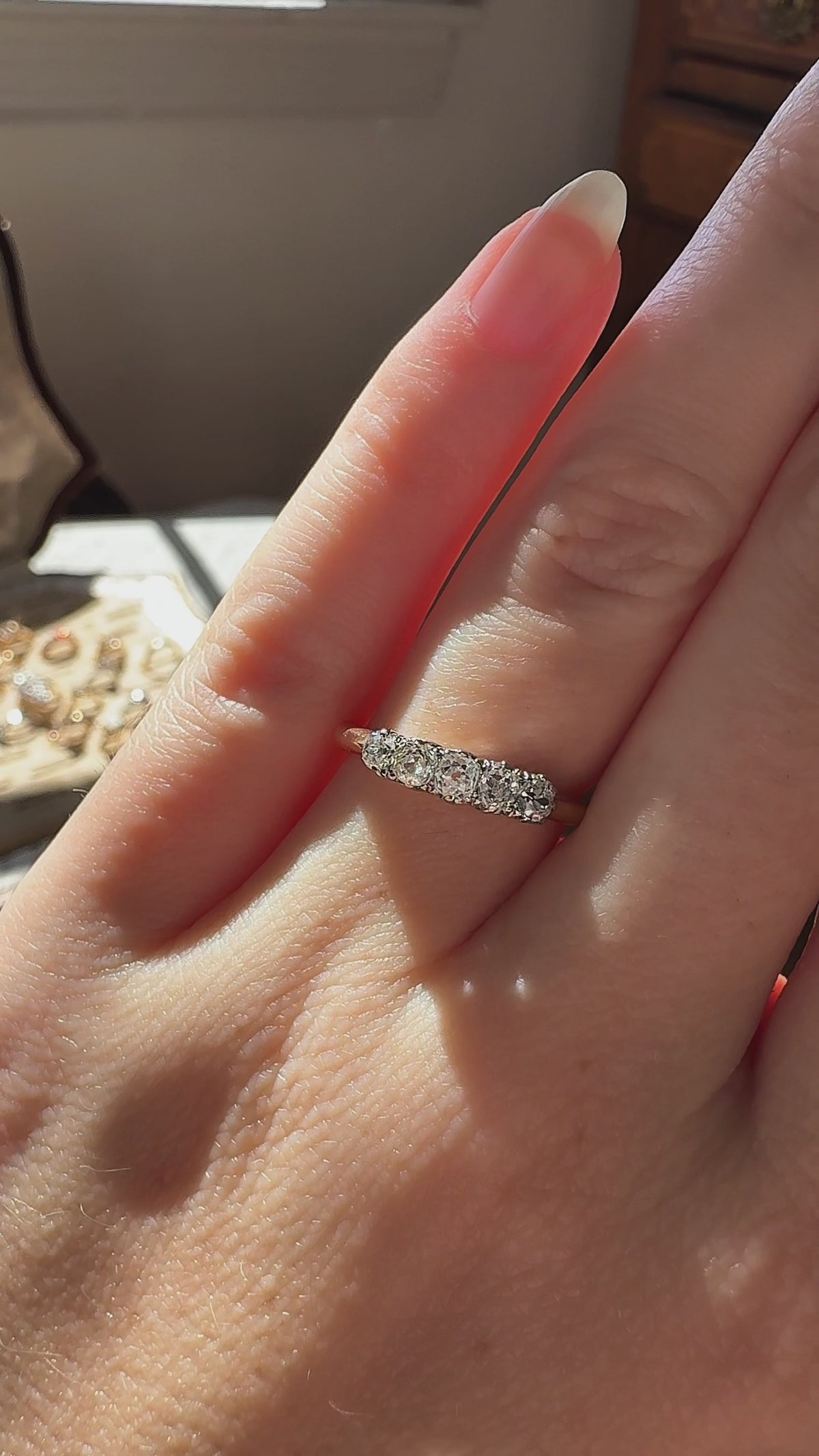 Old Mine cut diamond Wedding Bands