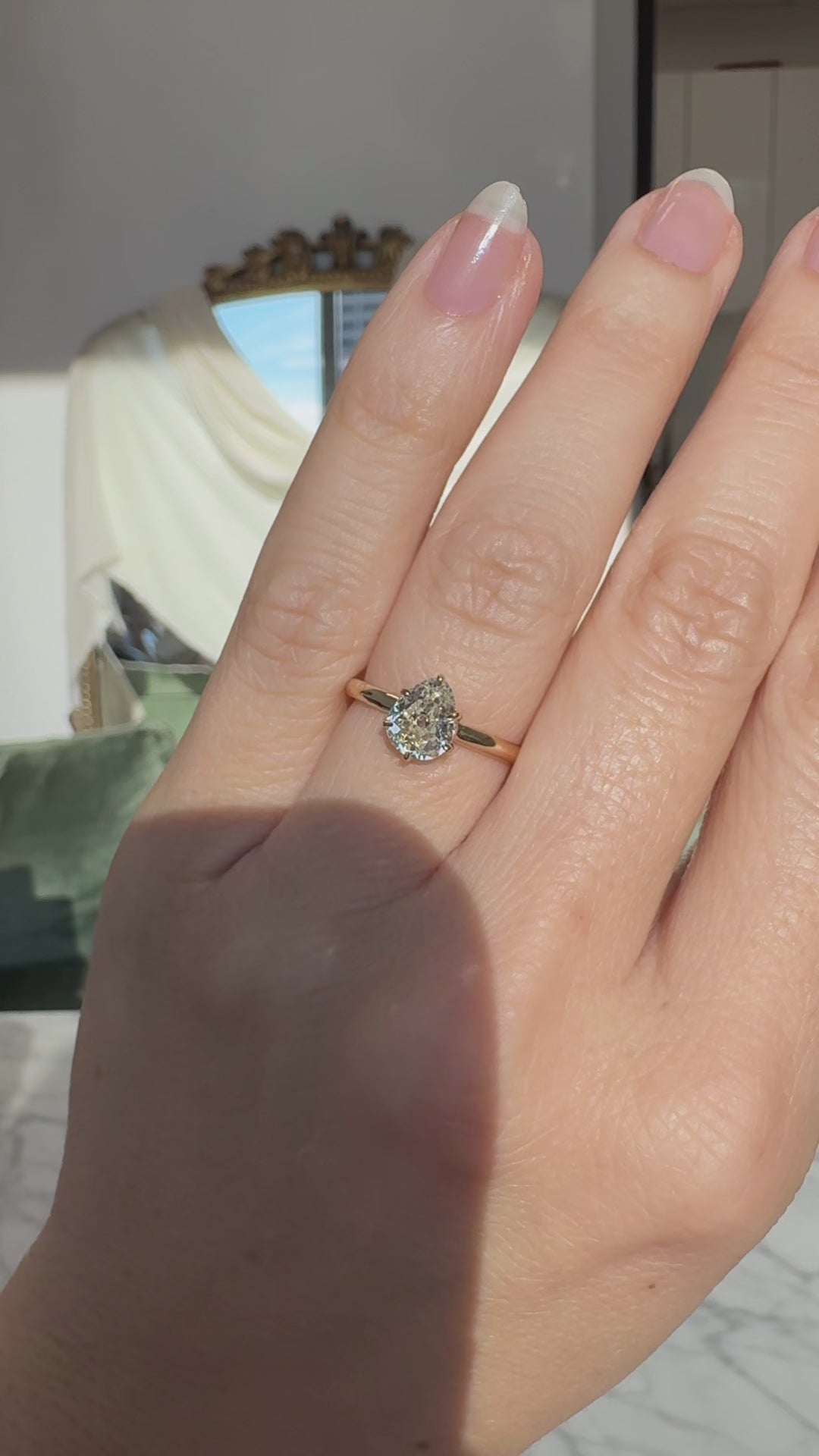 Solitaire Pear cut diamond Rings