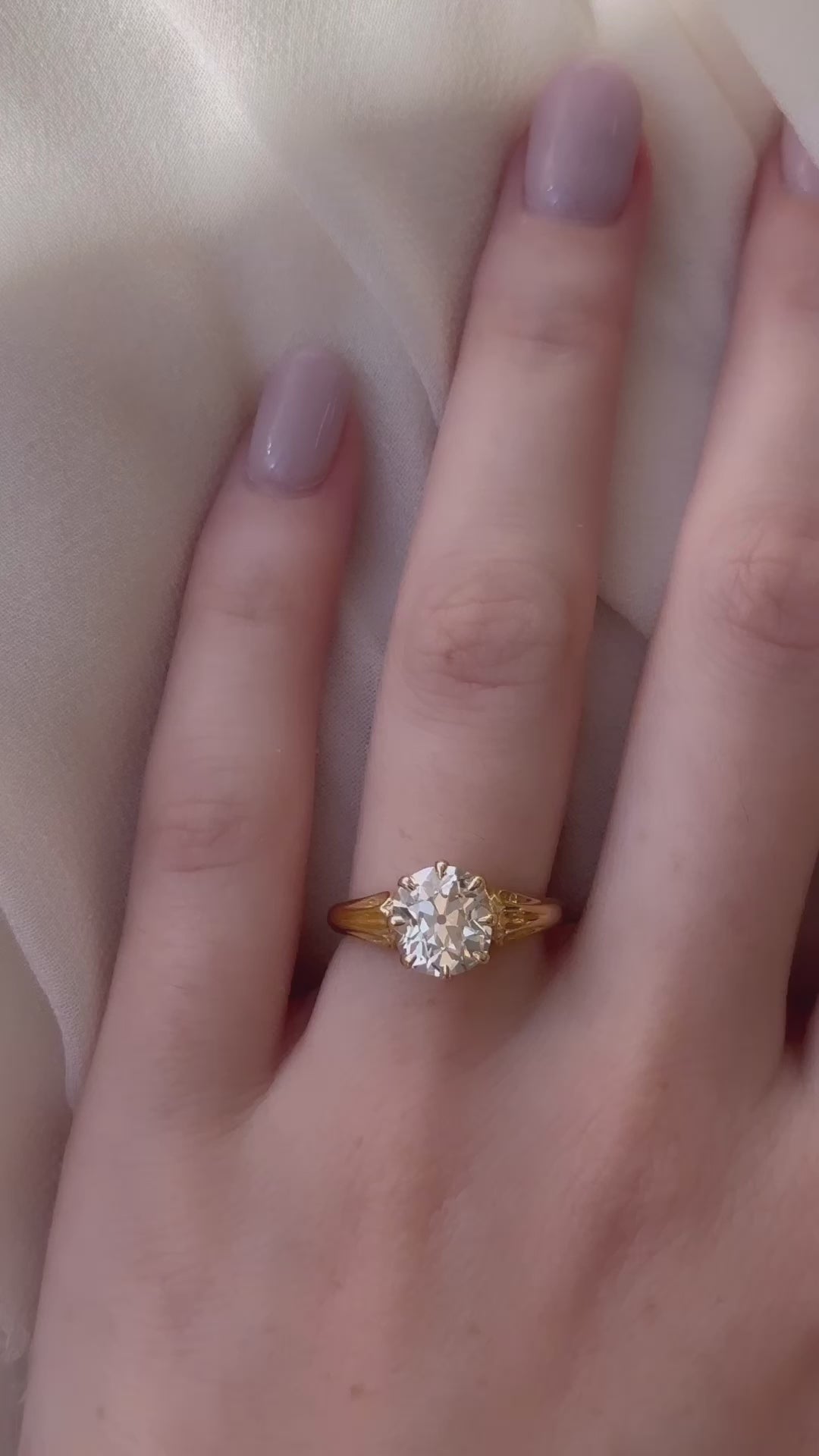 Solitaire Old Mine cut diamond Rings