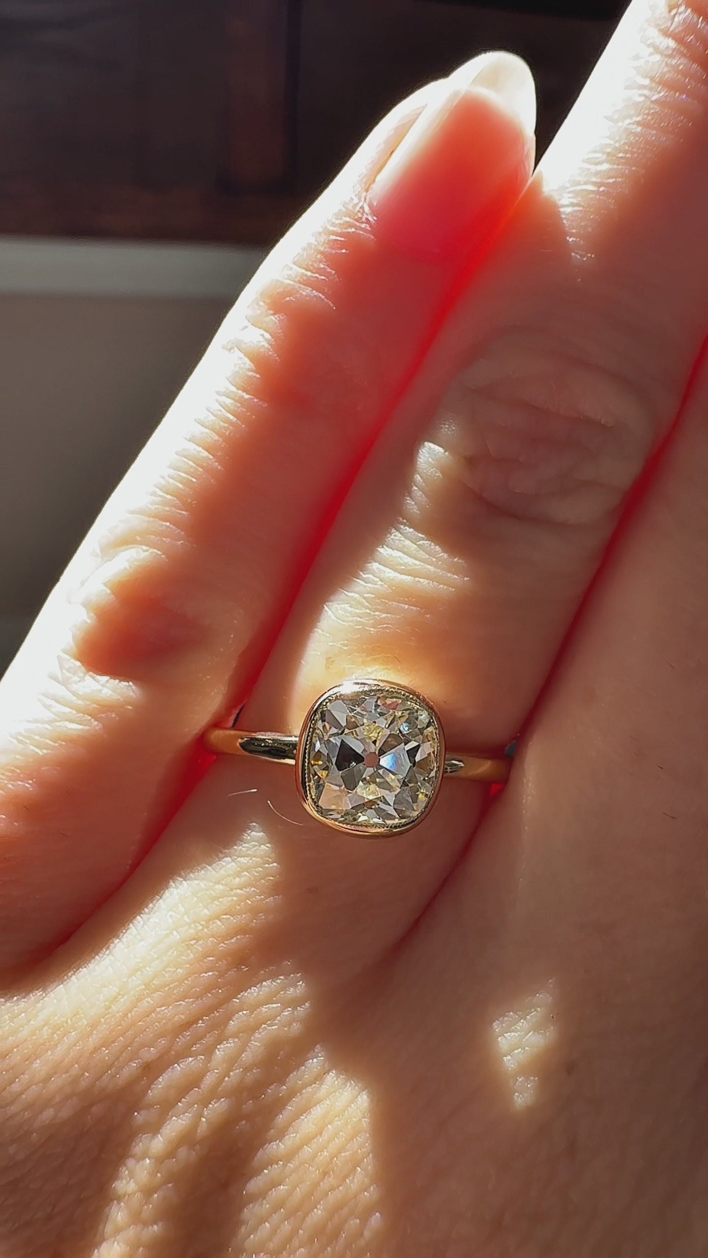  videos and images of vintage Engagement Rings-Old Mine cut diamond Engagement Rings